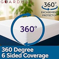 Vista 6 de Guardmax Funda de colchón de vinilo resistente con cremallera completa, protector de colchón impermeable y transpirable, ropa de cama cómoda, suave