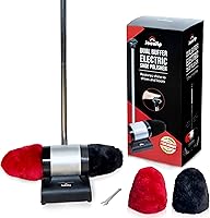 JOUNJIP Electric Shoe Shine Polisher Deluxe Kit - 4 Natural Lamb Wool Buffers, 33" No-Bend Stand for Effortless Shine