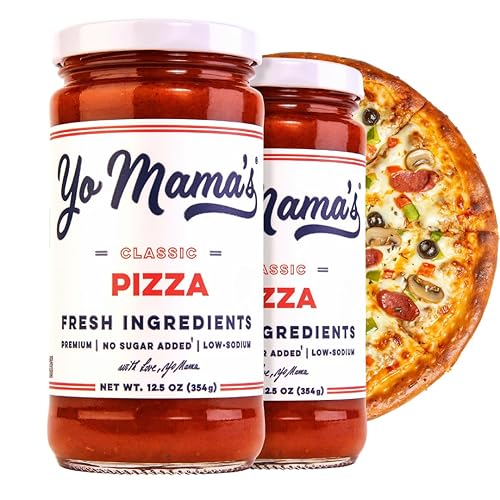 Keto Classic Pizza Sauce by Yo Mama's Foods - Paquete de (2) - Vegana, sin azúcar añadida, baja en carbohidratos, baja en sodio, sin gluten, paleo y