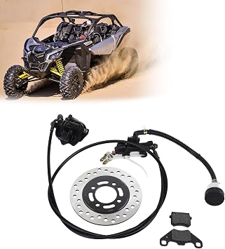 Go Kart Hydraulic Rear Disc Brake Caliper System, Go Kart Brake Kit for 50cc 110cc 125cc 150cc 200cc 250cc Dirt Bike Quad ATV Go Kart, Go Kart Brakes, Includes Brake Pads, Brakes,