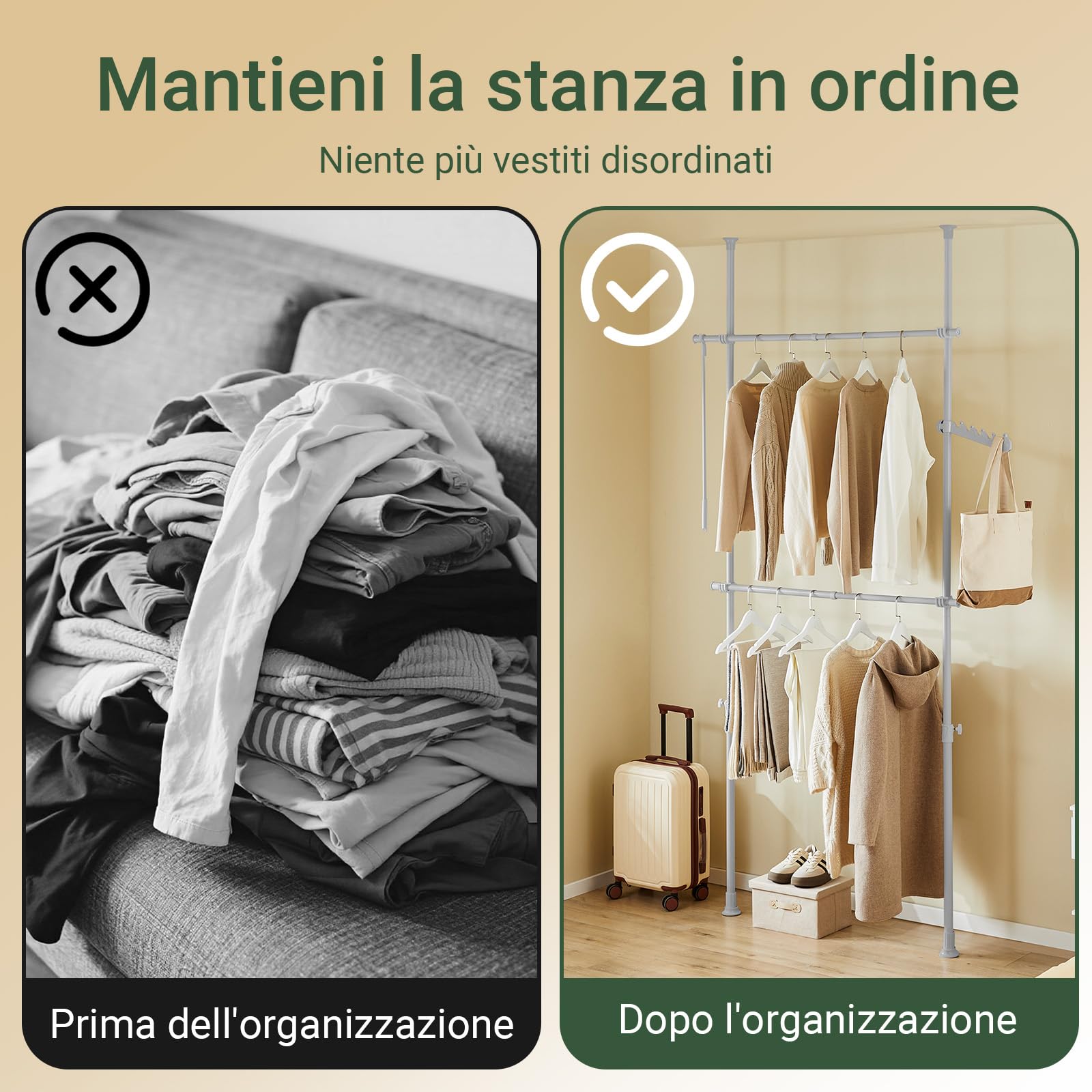 GUIDA FLESSIBILE PER guardaroba regolabile per un'aria ottimale EUR 51