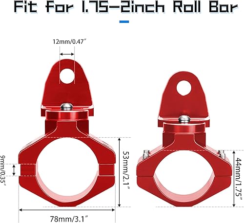 Miniatura 2 de Soporte de montaje UTV con rotación de 360 para banderaluz de látigo LED, antena para barra antivuelco de 1.75 a 2 pulgadas, compatible con todos