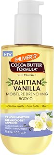 Palmer's Cocoa Butter Tahitian Vanilla Body Oil 6.5oz - 72Hr Hydration Shea Butter Vitamin E Dermatologist Approved Soft Glowing Skin
