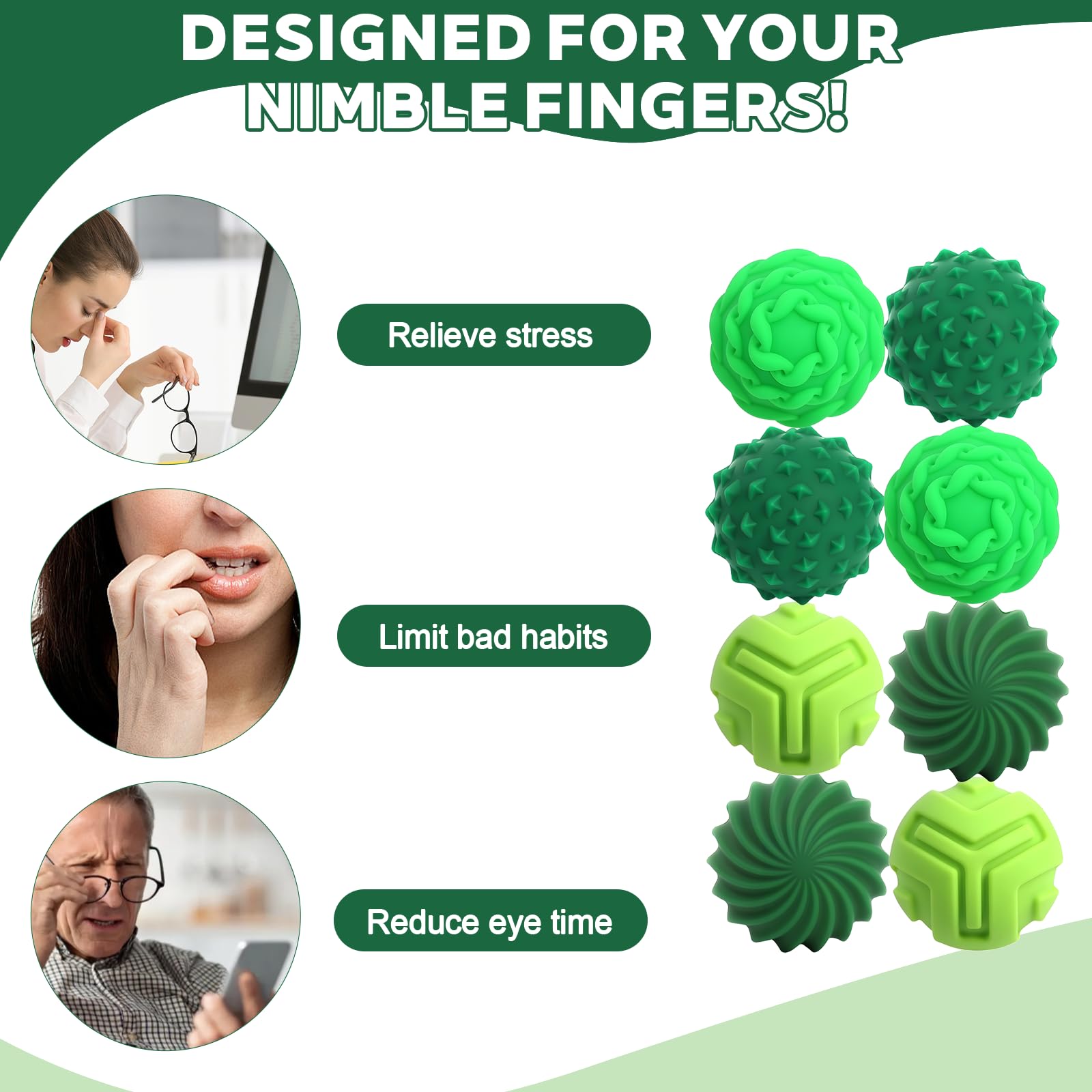 Magnetic Balls Fidget Ball: Magnetic Fidget Balls Sensory Toys Stress Relief for Adults Kids Autism ADHD Focus Office Desk Travel with Case (S Green) - Image 4