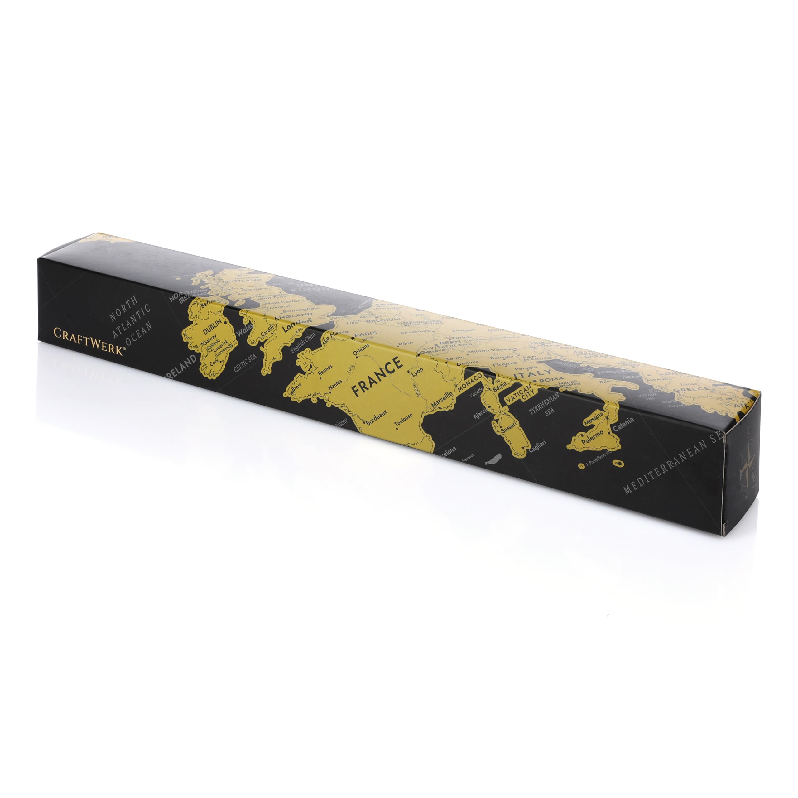 CraftWerk Mapa del mundo para rascar incl. mapa de Europa - mapa como póster de pared para fijar con alfileres - regalo para viajeros y veraneantes - Mapa para rascar 61 x 43 cm