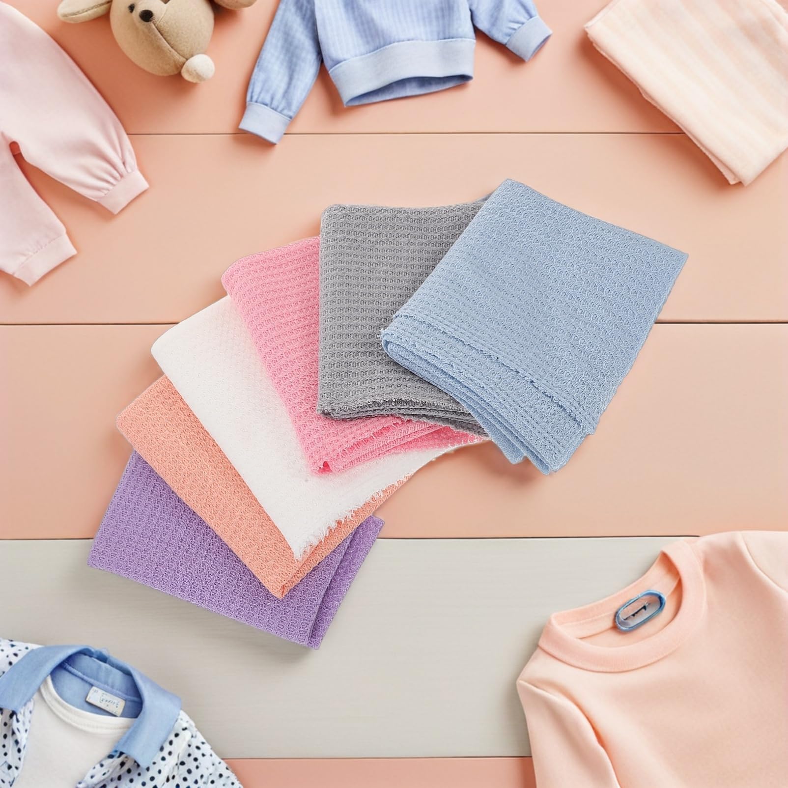 6 Mantas para Fotografía De Recién Nacidos: Mantas De Color para Bebés - Elásticas para Recibir - Sesiones Fotográficas para Baby Showers Y Niños Pequeños