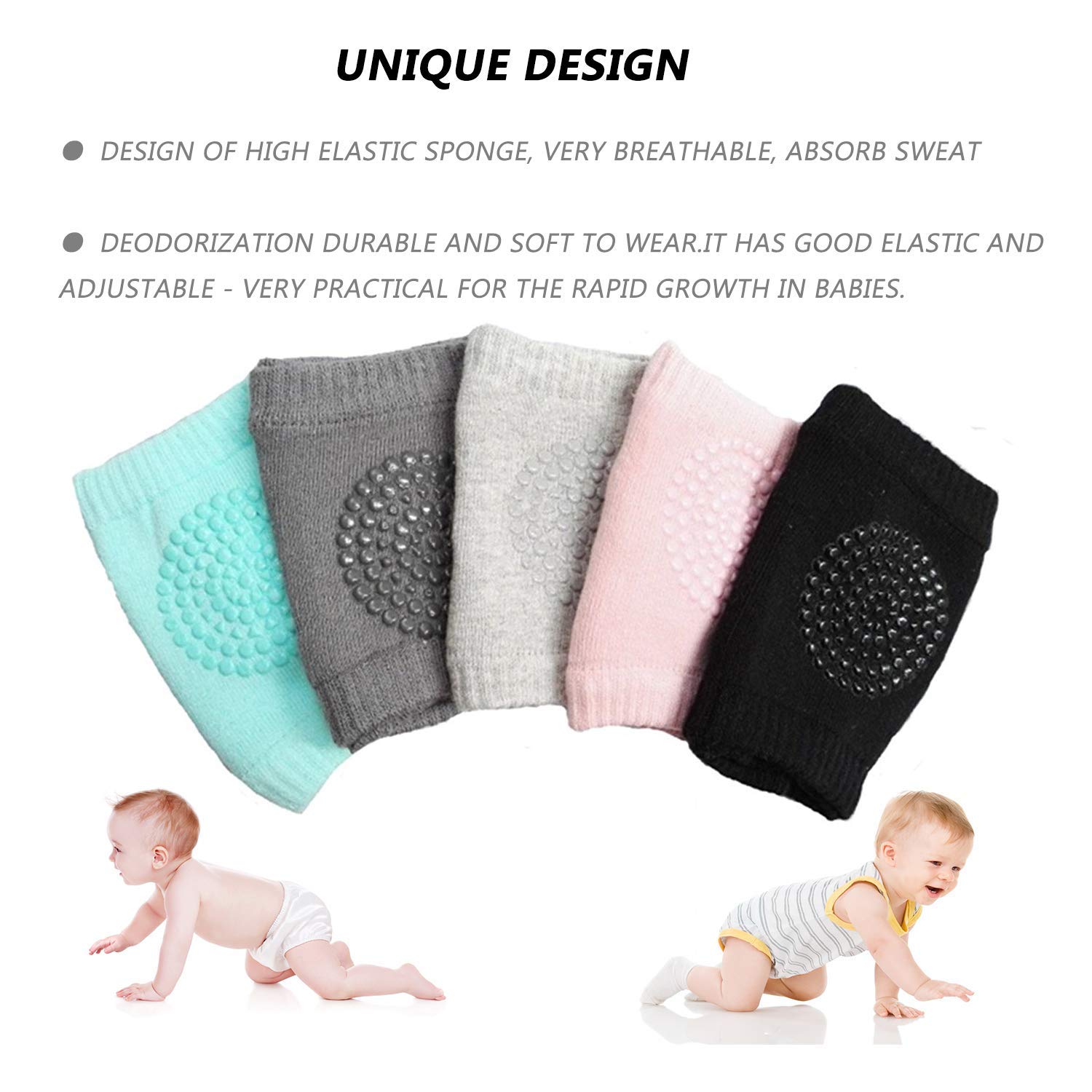 PRAMANIK ENTERPRISE Baby Knee Pads,Baby Anti-Slip Knee Pads for Boys and Girls Baby Crawling Knee Pads Toddler Leg Warmer Safety Protective Cover Toddlers Socks Short Elbow Cushion Pads(1 PAIR) 2