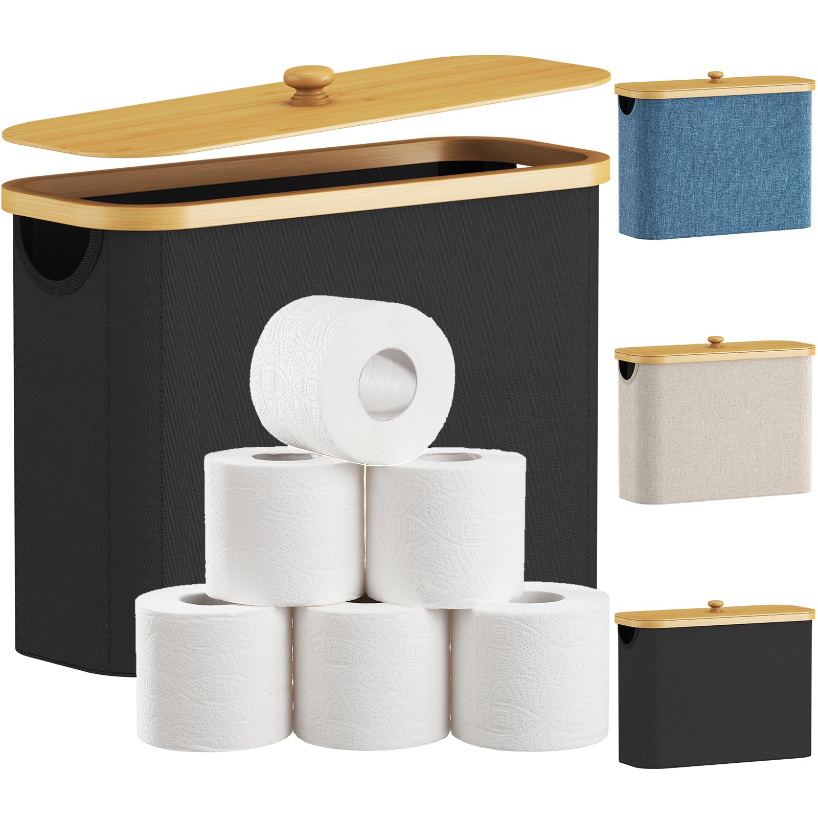 Lifewit Toilet Roll Storage, Bathroom Storage Box Holder Stand with Lid