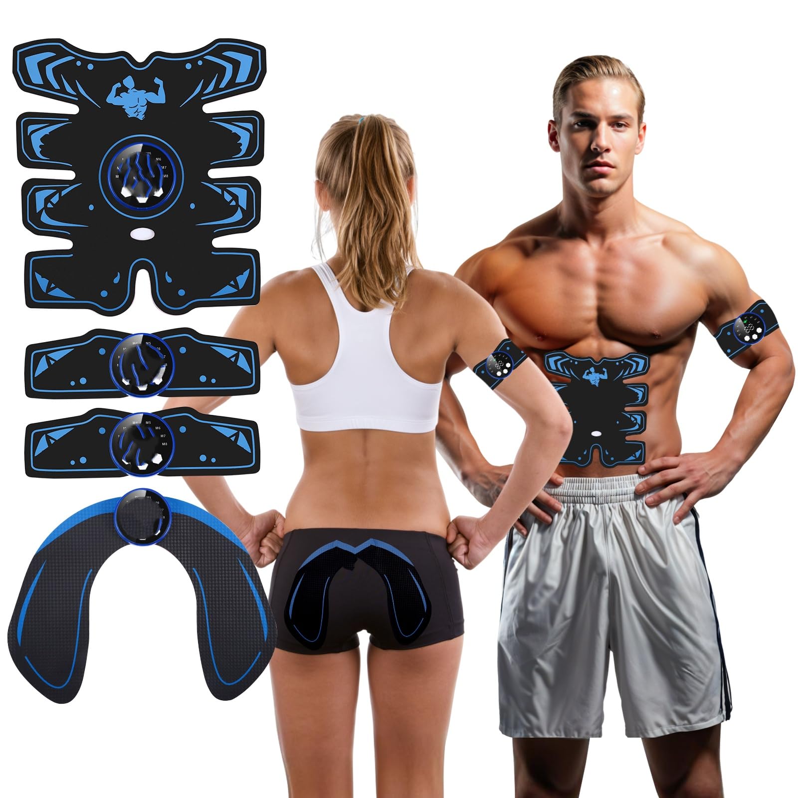 VIHBRAI EMS Muscle Stimulator Waist Trainer Exercise Equipment for Home Use Featuring USB Rechargeable Full-Body Workout Device Home Gym Fitness Training for Men and Women