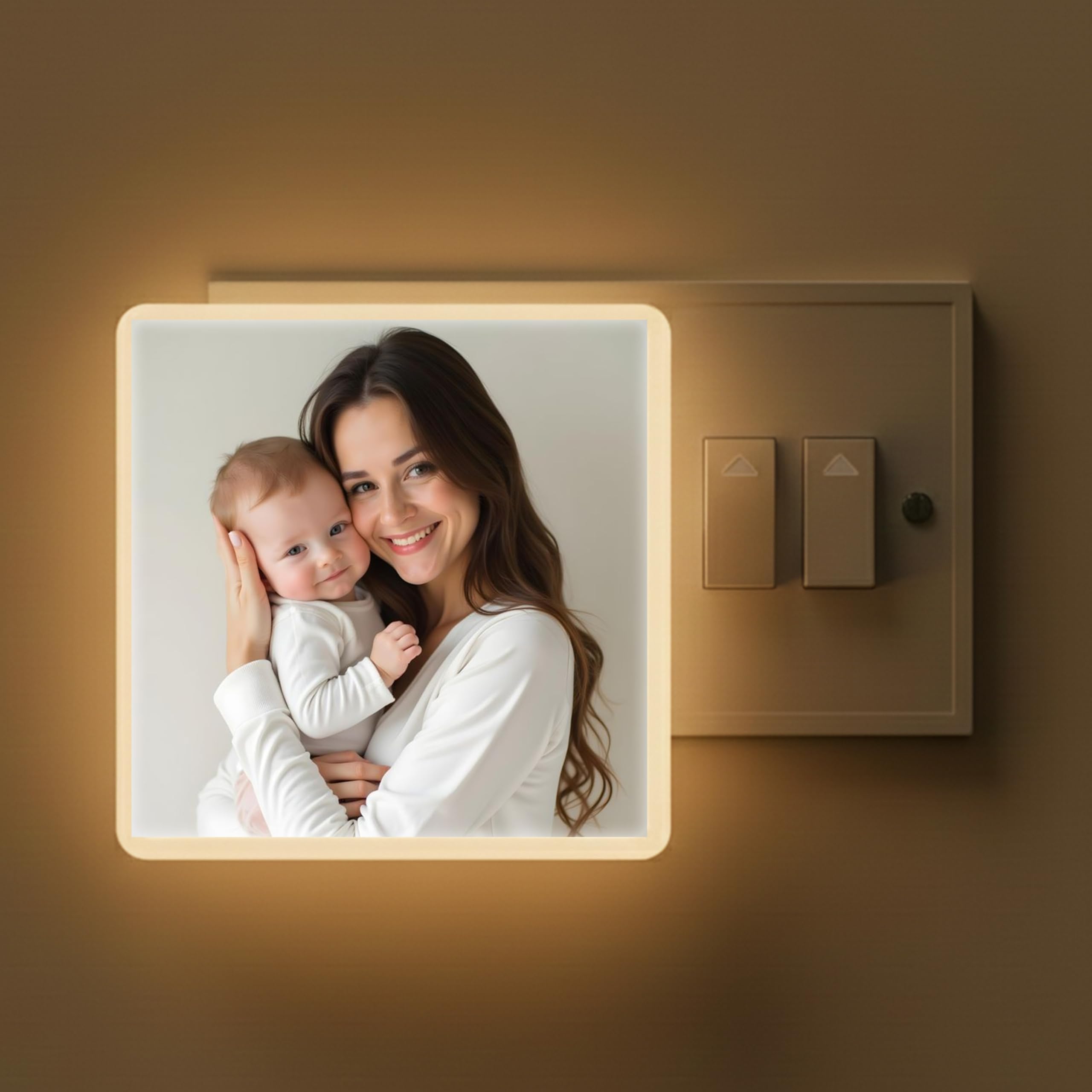 Personalized Square Night led lamp with Customize Photo | Plug in LED Lamp | Light Custom Picture Gift for Bedroom Decor Romantic Gift for Wife Husband Girlfriend Boyfriend Family | 4x4 Inch-image-23