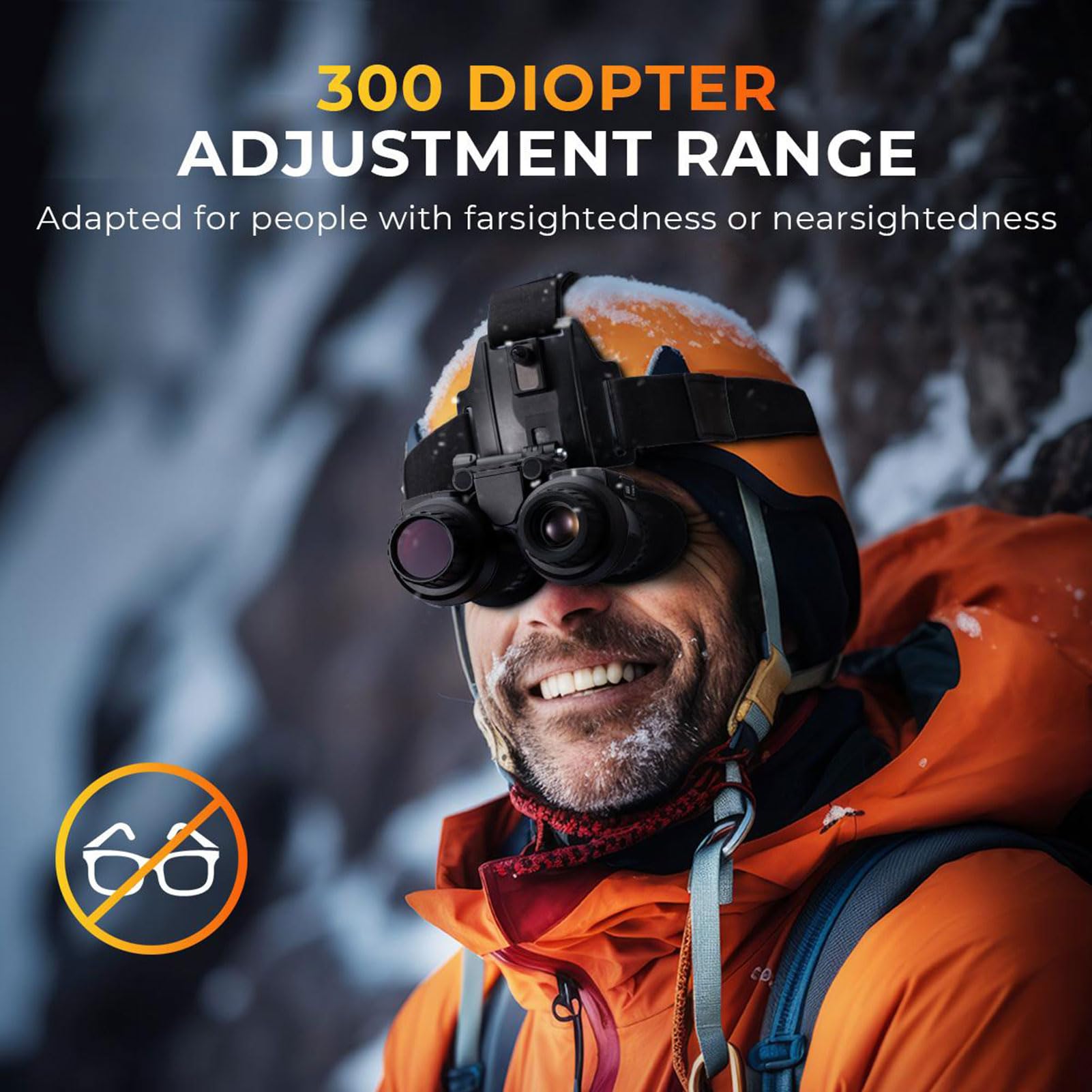 NV8300 4K Visori notturni con effetto visione 3D, Binocolo ricaricabile per la visione notturna Tattico militare, Zoom digitale 8X, Infrarossi a 7 livelli, Visione notturna montata sul casco