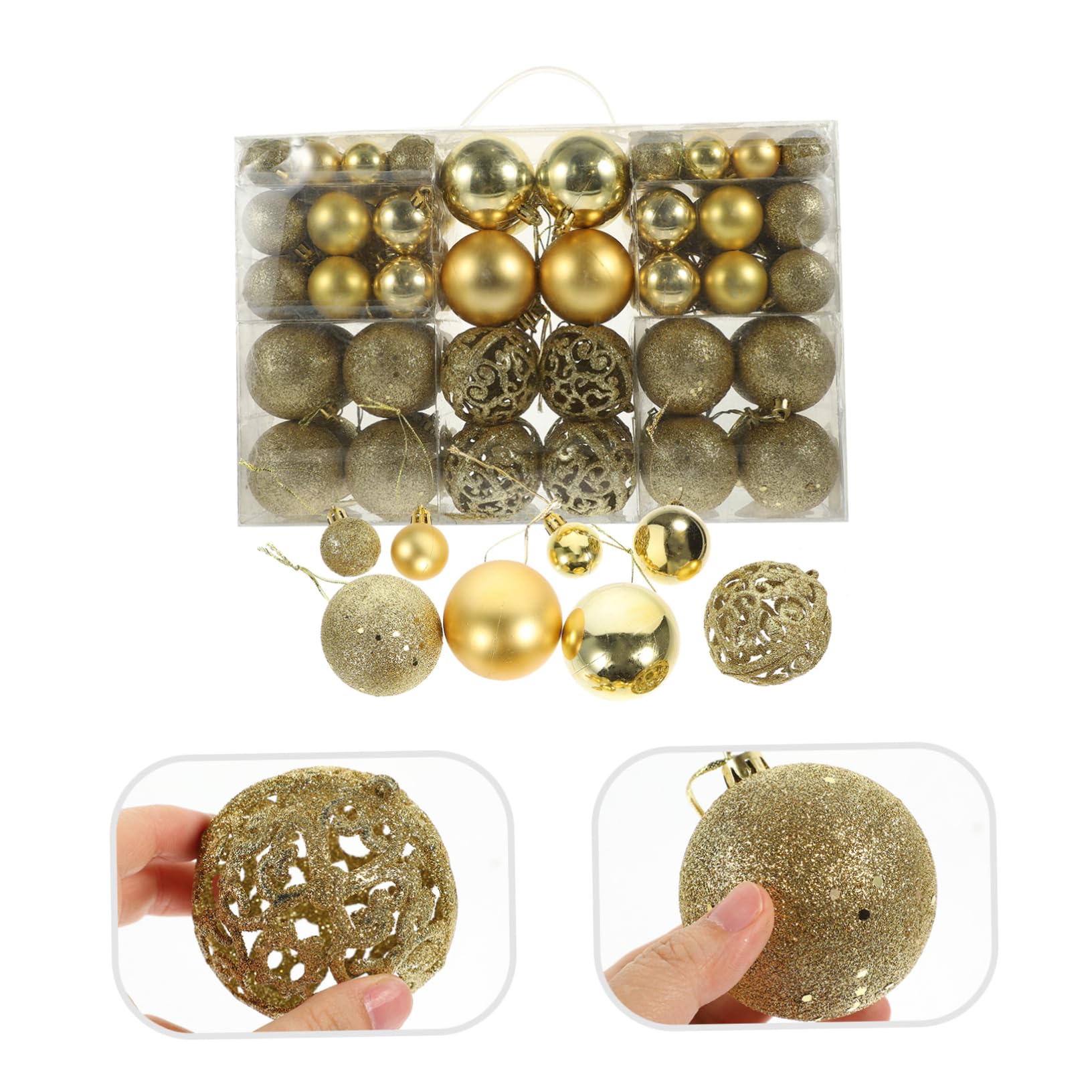 ABOOFAN 100pièces Boule de Noël Décoration de Sapin de Noël à Suspendre Boîte de Décorations Intérieures pour Fêtes