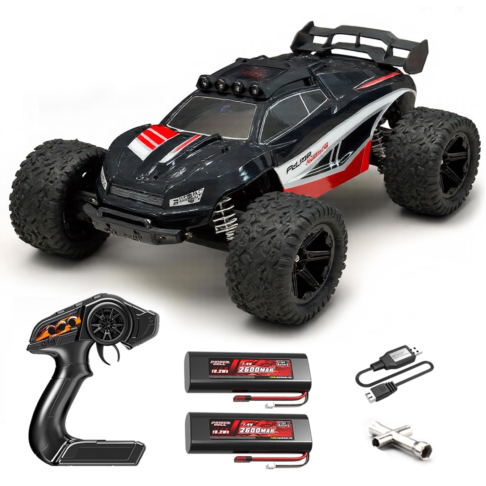 Coche RC Monster 1:8 Todo Terreno, 45+ KM/H, para Adultos y Niños, Regalo Cumpleaños