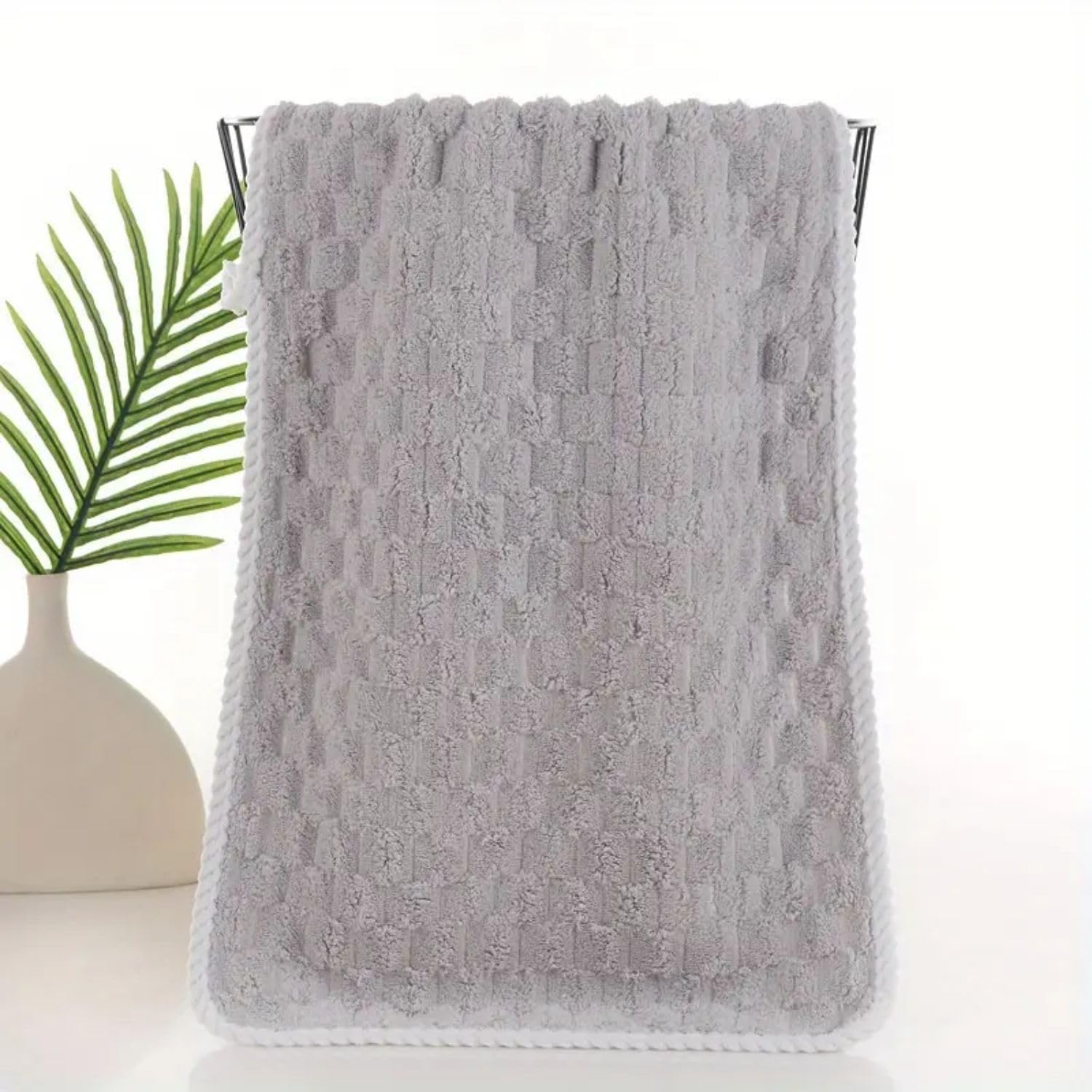 Linear Microfiber Hand Towels/Small Size Towel/Face Towel/Towel for Men, Women & Babies/Ultra Soft, Absorbent & Quick Dry Towels for Gym, Travel 300 GSM (Grey) 1