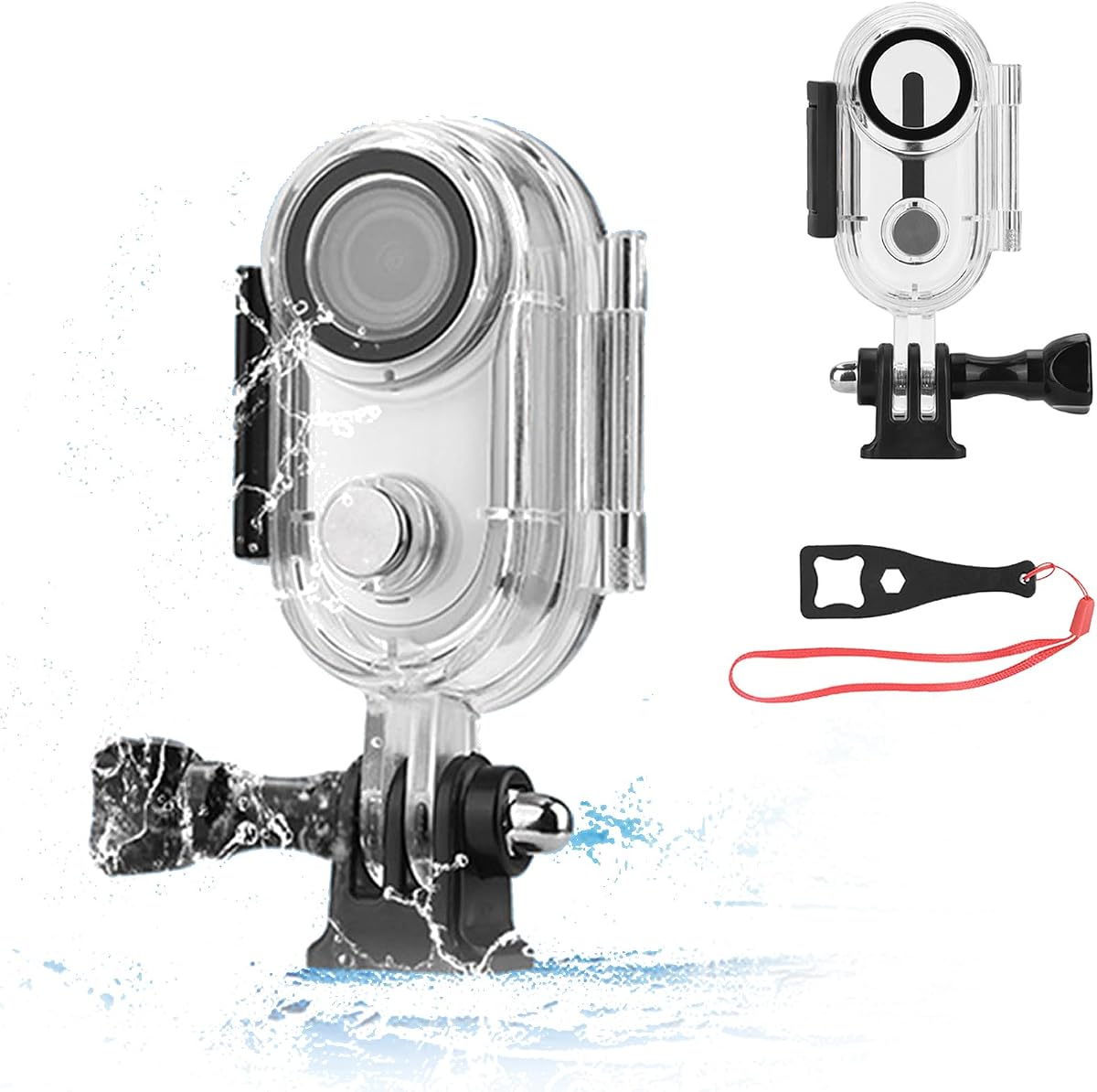 Generic Waterproof Housing Case Compatible for Insta360 GO 3/3S, 40M/131ft Underwater Diving Case with 1/4 Thread Base