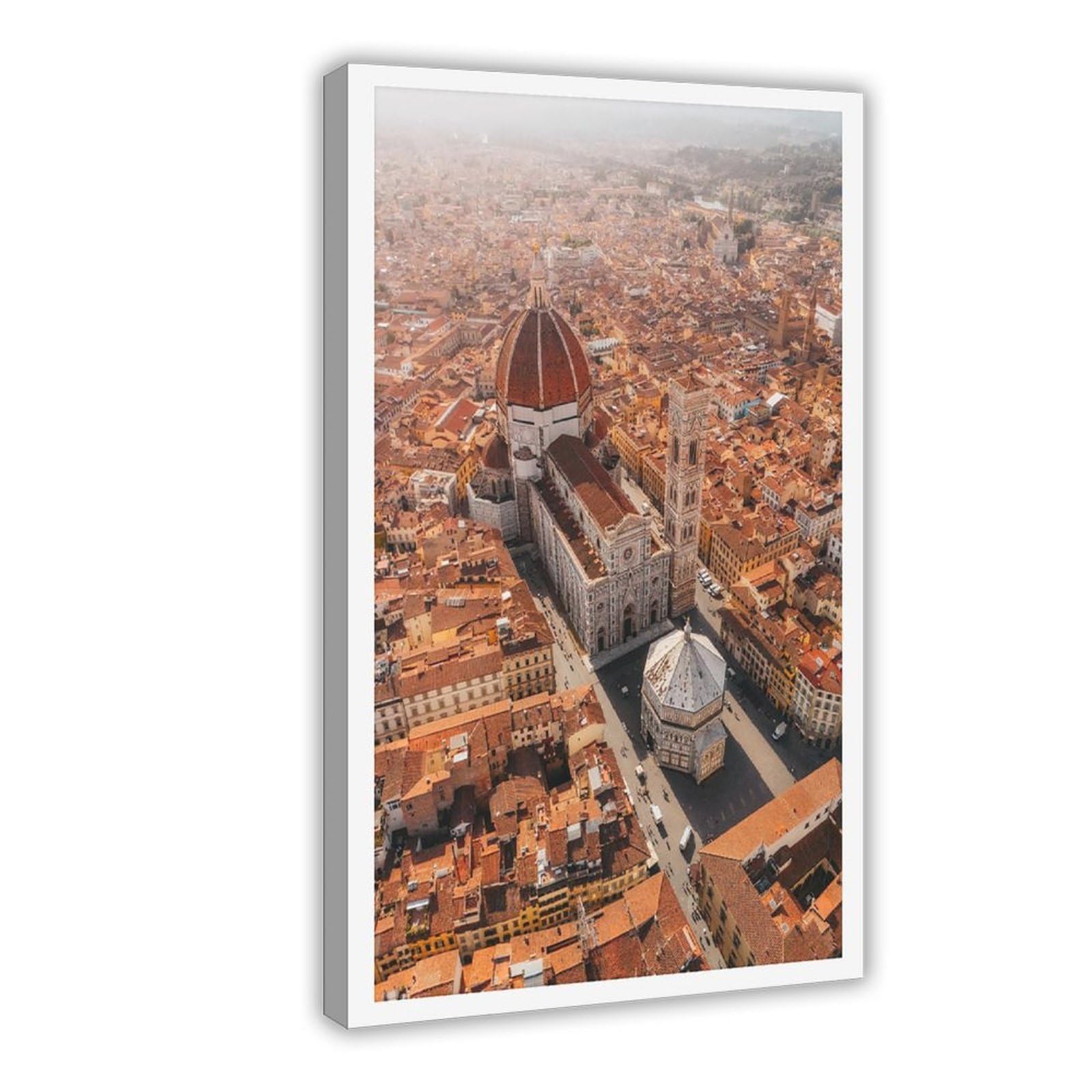 HEYANM Florence Aerial Print Duomo Italy Travel Canvas Poster Wall Art Paintings for Living Room Bedroom Decoration Frame 12x18inch