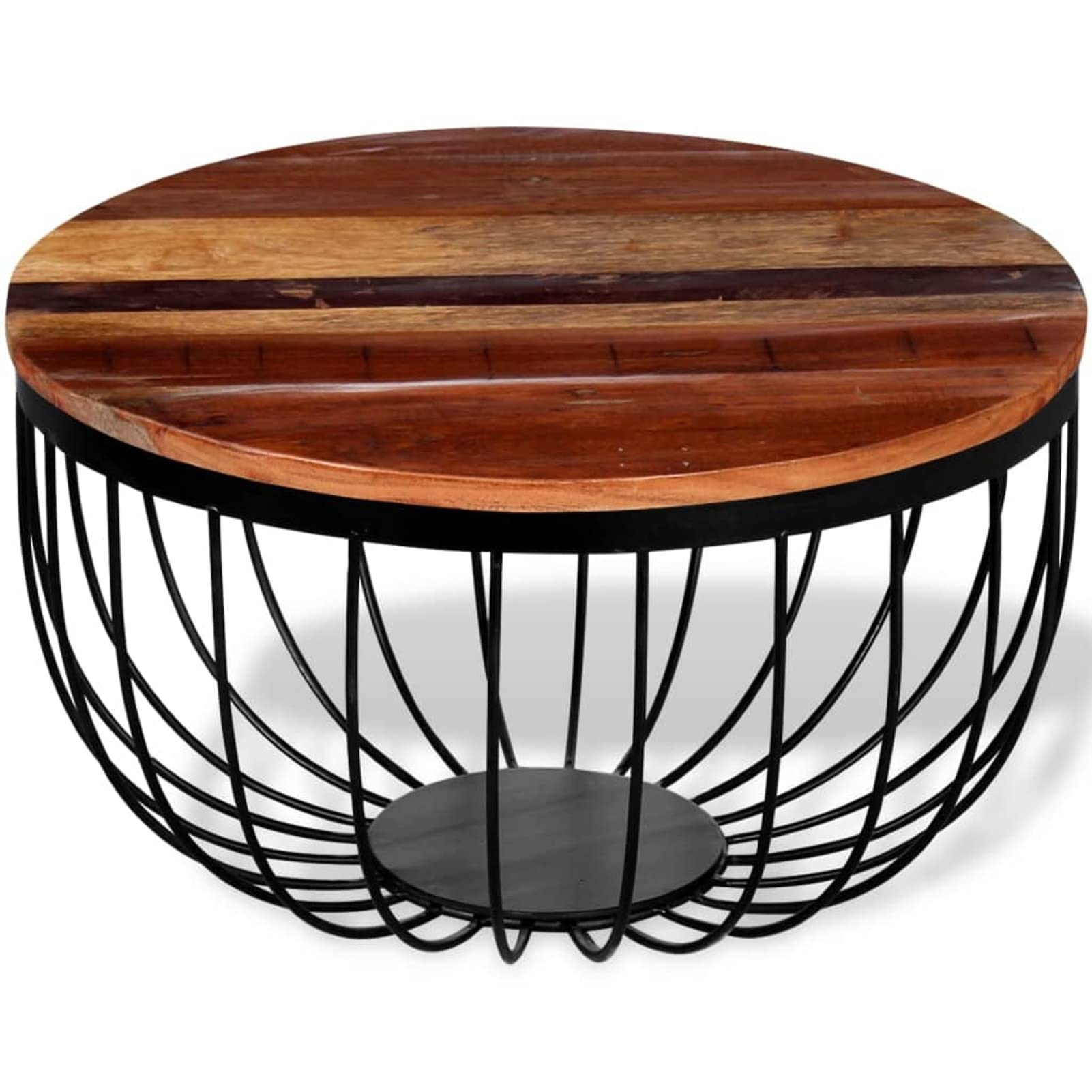 Homgoday Table basse en bois recyclé massif, table d'appoint, table d'appoint pour salon, salle de réception d'invités, chambre à coucher et mobilier de bureau