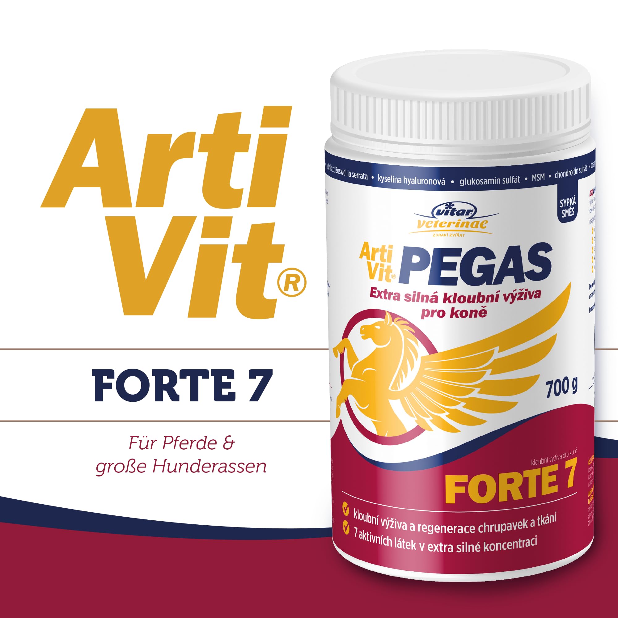 VITAR Veterinae Artivit Pegas Forte 7 extra strong joint nutrition for horses & large dog breeds. Also used by active Athletes.