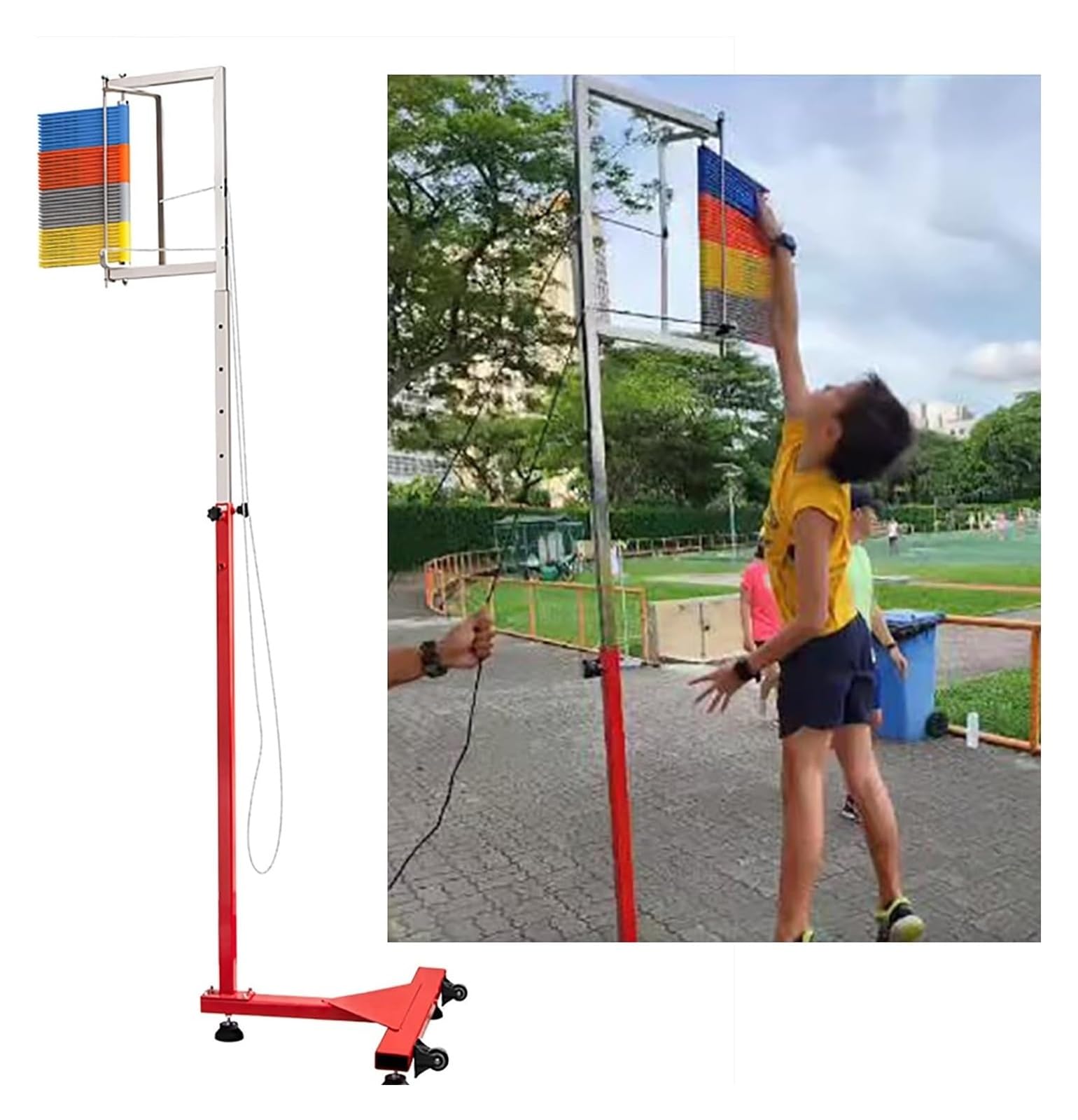 Pomiar skoku pionowego, tester skoków pionowych, pomoc w treningu siatkówki, drążek do sprzętu fizycznego fitness, urządzenie pomiarowe