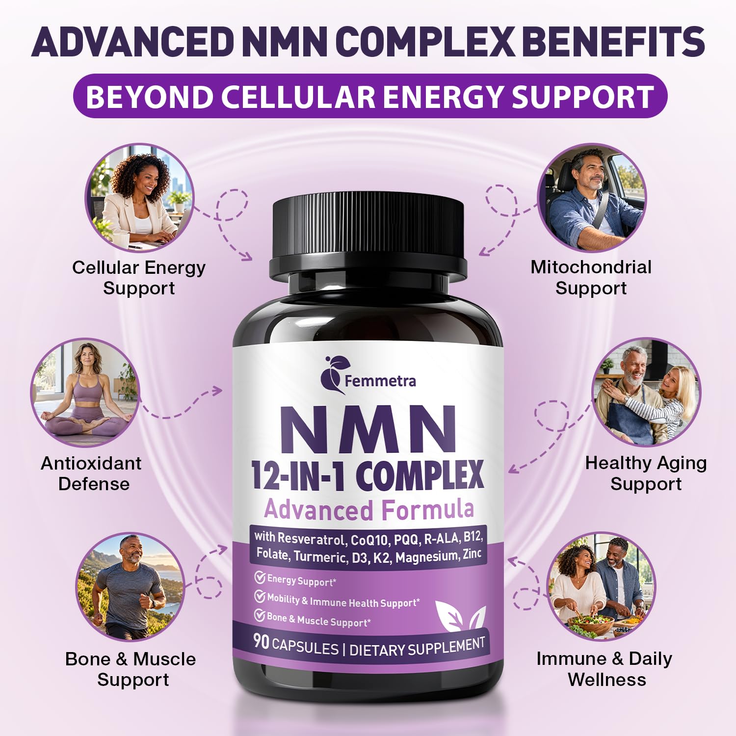 NMN Supplement - 1000mg NMN + CoQ10 200mg + R-ALA + PQQ + Magnesium 90 Caps — Amazon image 7