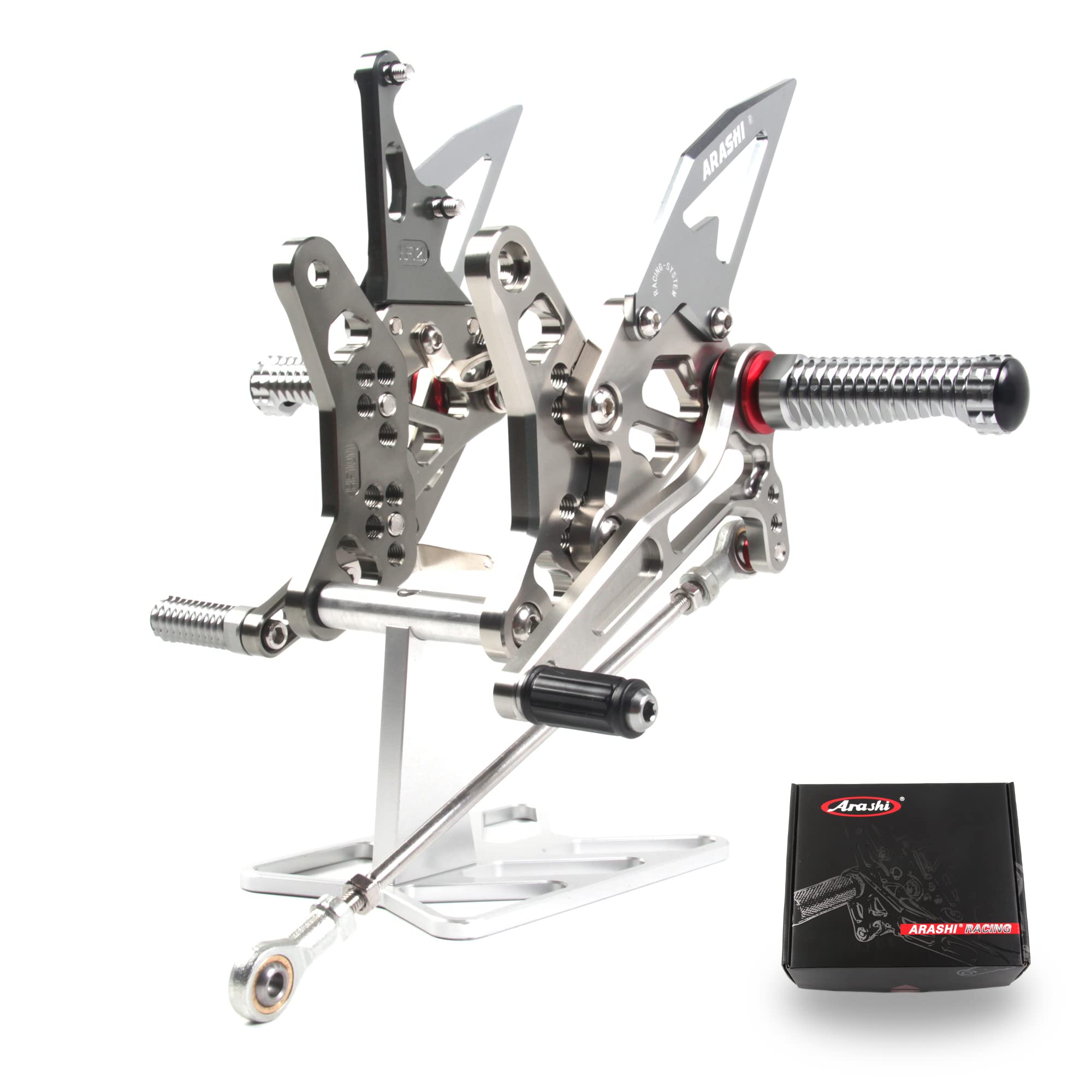 Arashi(Version 2.0) Adjustable Rearsets for SUZUKI SV650 SV650S SV650X 2016-2023 Motorcycle Accessories Foot Pegs Footrests Rear Set SV 650 S X 650S 650 X Gray 2017 2018 2019 2020 2021