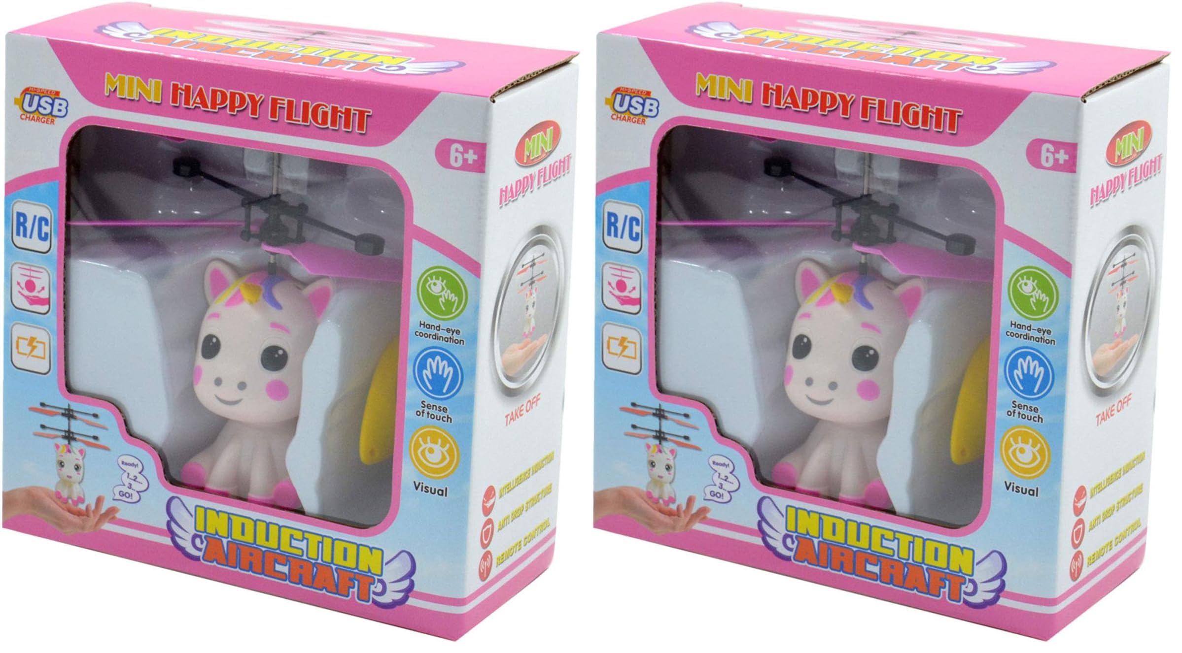 Licorne volante Kögler 54517 mini flyer hélices LED câble USB