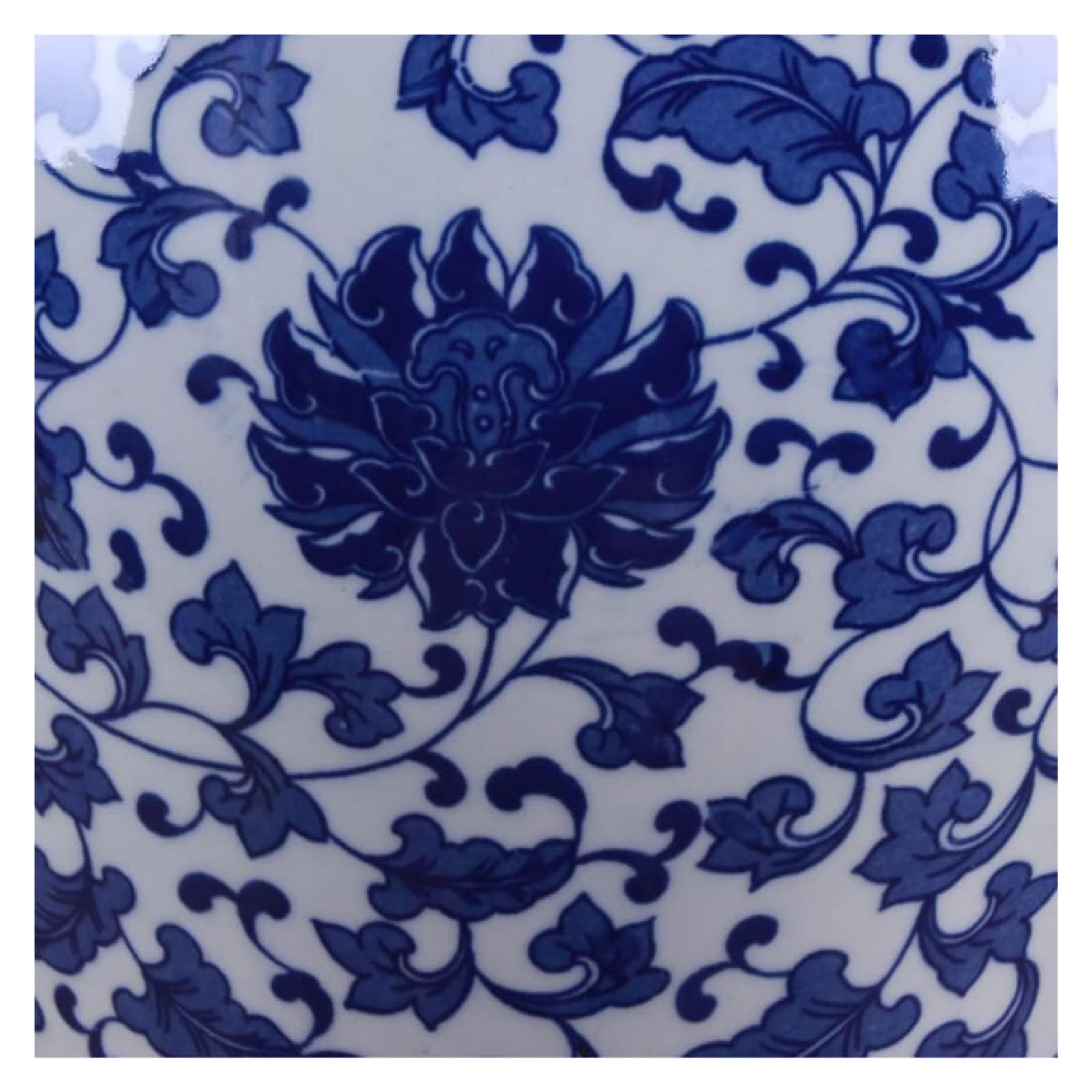 Wazon ceramiczny, niebieskie i białe słoiki na imbir z pokrywką, do dekoracji, antyczne wazony na suszone kwiaty, dekoracja stołu (23 * 42 cm) (Szary wilk 23 * 42 cm)