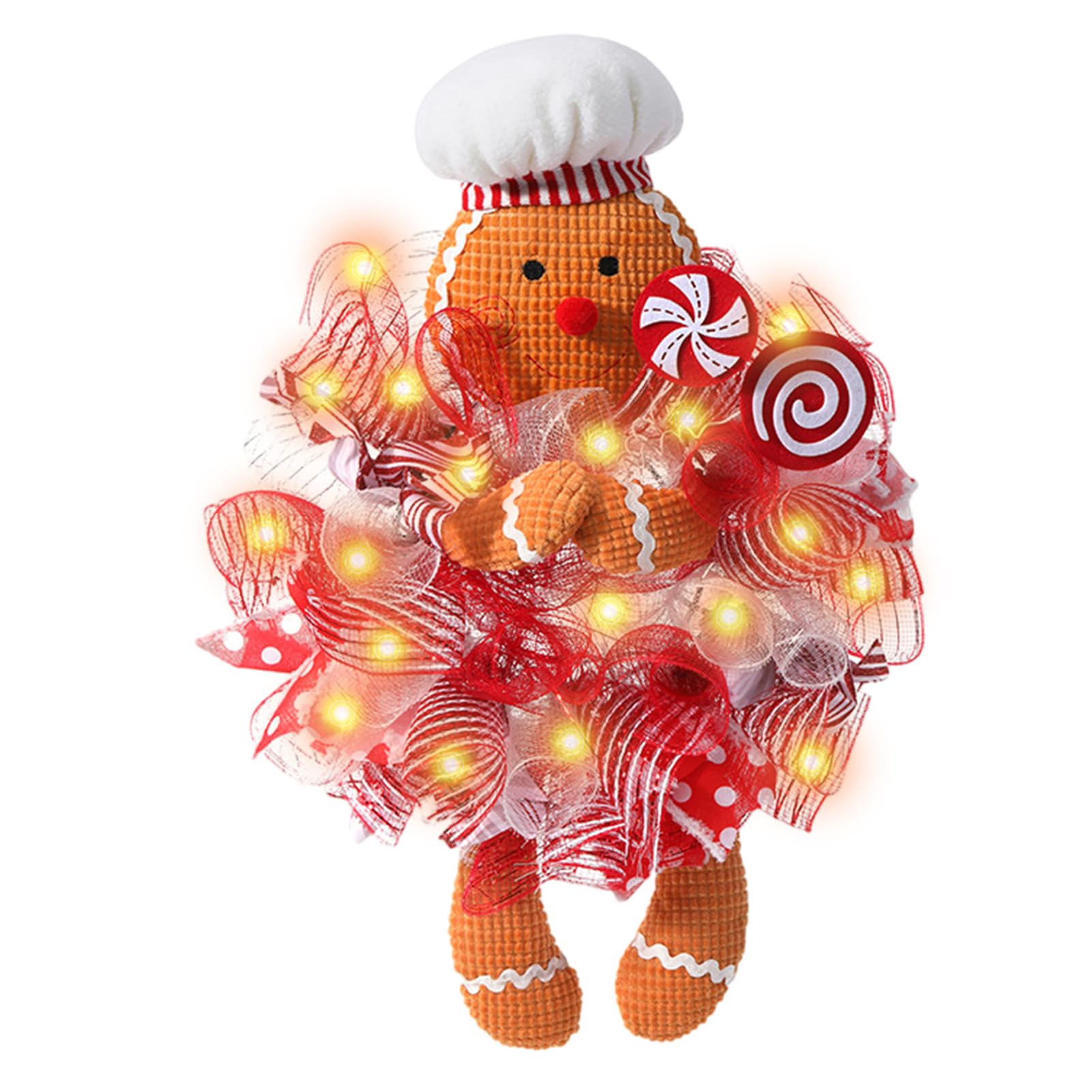 Amazon.com: awakentti Gingerbread Wreath, Farmhouse Christmas Mesh