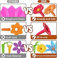 Vista 7 de TEMI 138 piezas Juguetes de construcción de jardín de flores para niñas, juguete educativo STEM y juego de jardín preescolar para niños pequeños