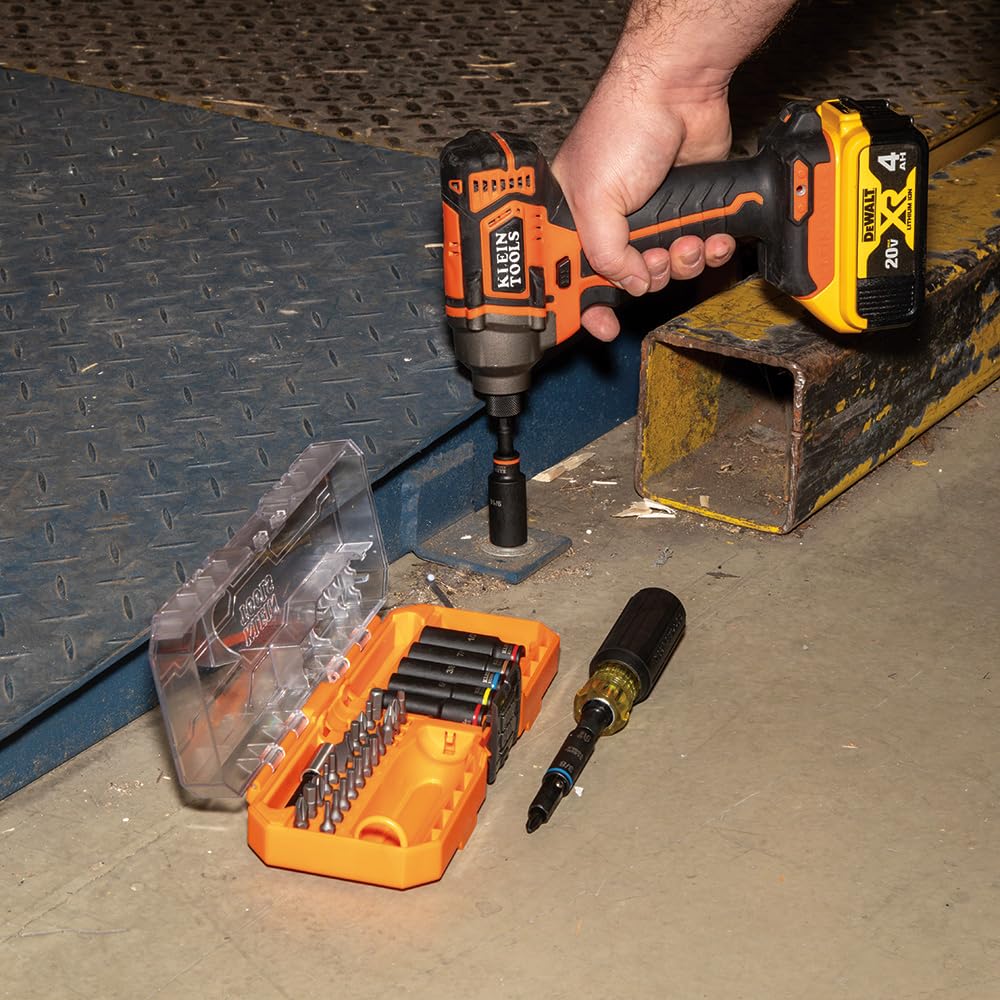 Klein Tools 32502HD KNECT - Set di cacciaviti e bussole con custodia MODbox, 41 pezzi, 26 bit, 6 prese profonde, accessori e manico