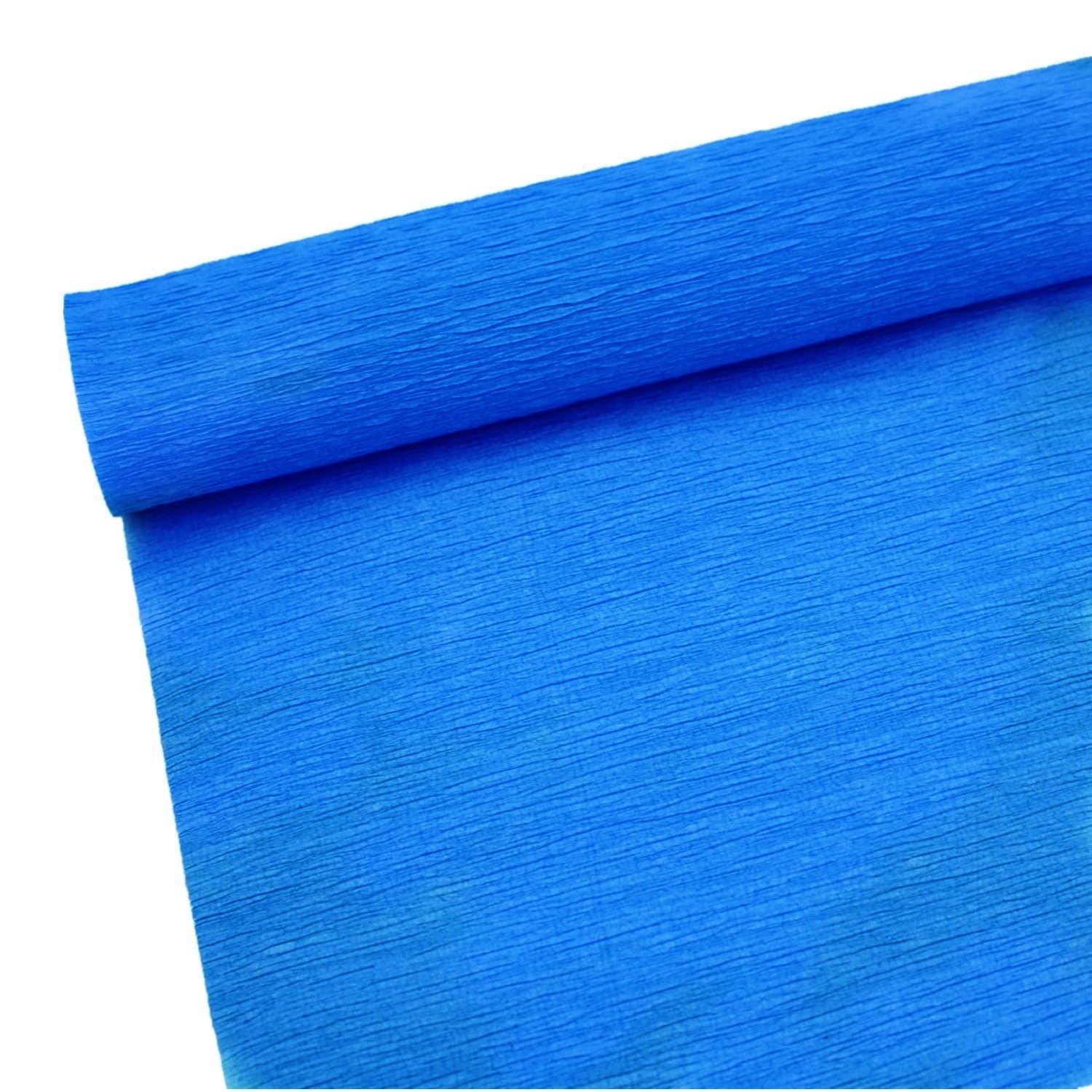 70g Premium Crepe Paper Roll for Flower Making White Green Pink Crepe Paper Sheets Streamer,10in Width, 8ft Length (Royal Blue)