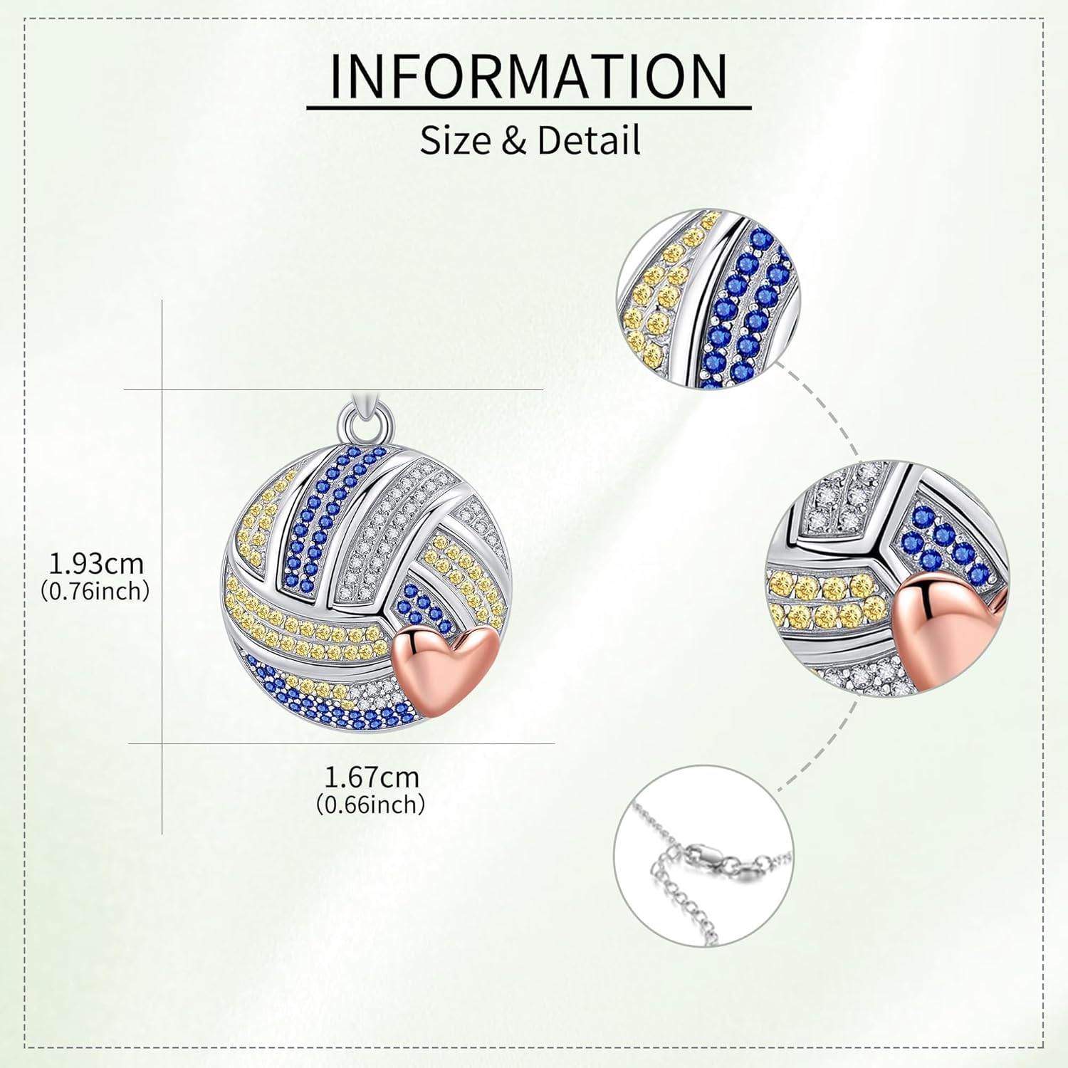 YAFEINI Volleyball Necklace Sterling Silver Ball Pendant Sport Jewelry for Women Mom - Image 5