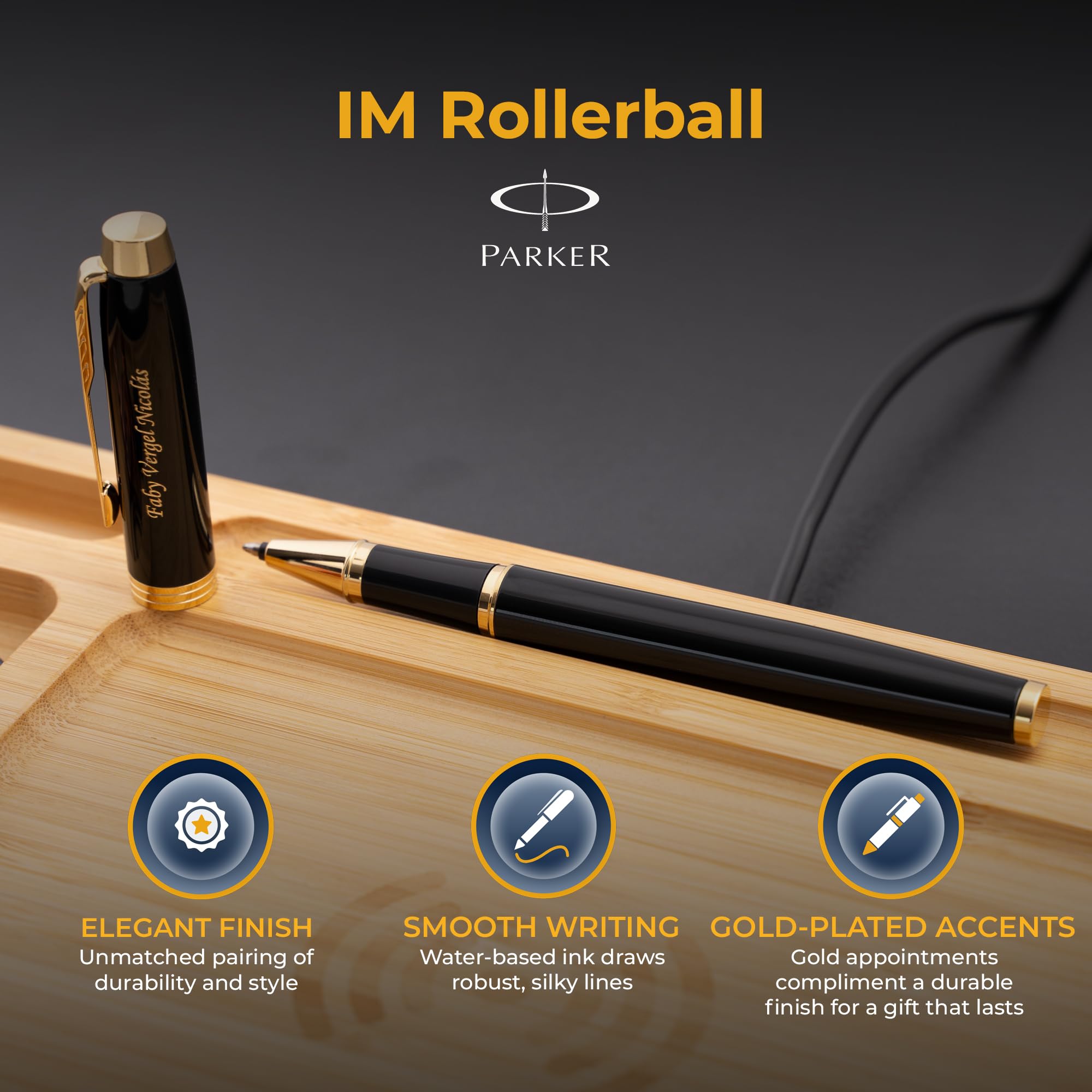 Amazon.com : Parker IM Engraved Capped Rollerball Pen, Black