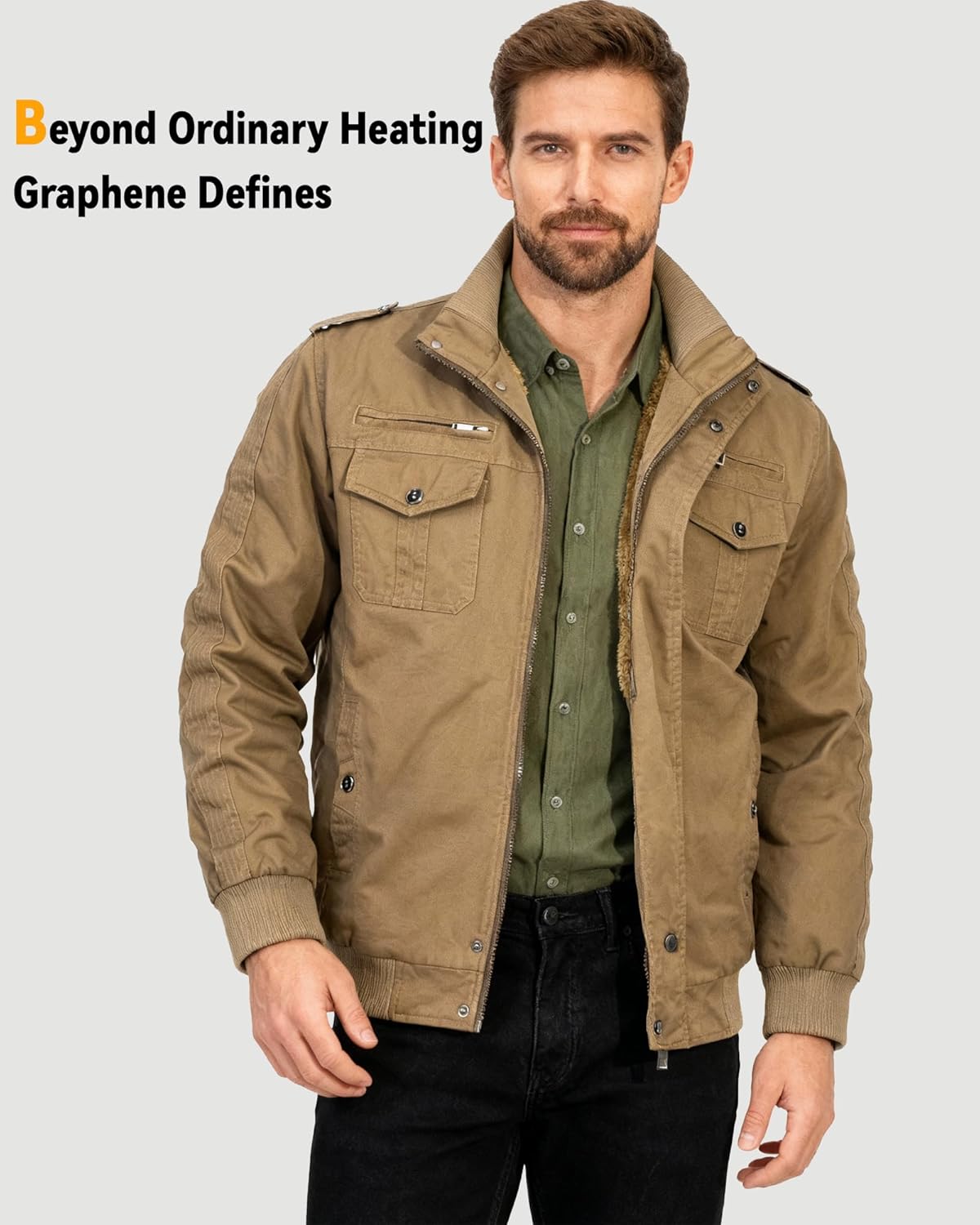 Wulcea Graphene Heated Jacket for Men 12V Fast Charge 18400mAh Large Capacity - Image 5