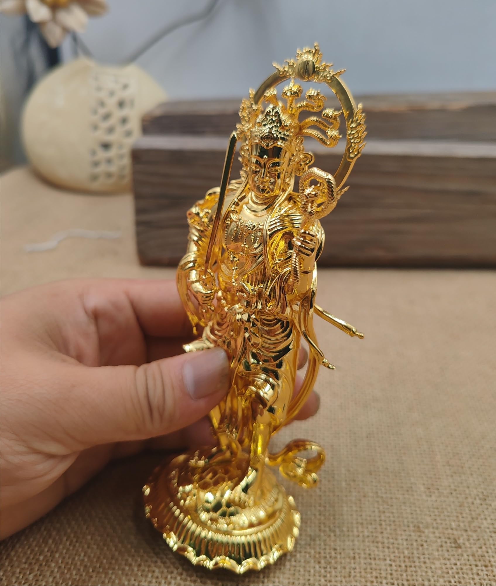 Amazon｜仏像 水天 立像 真鍮 総高16cm｜仏像 オンライン通販