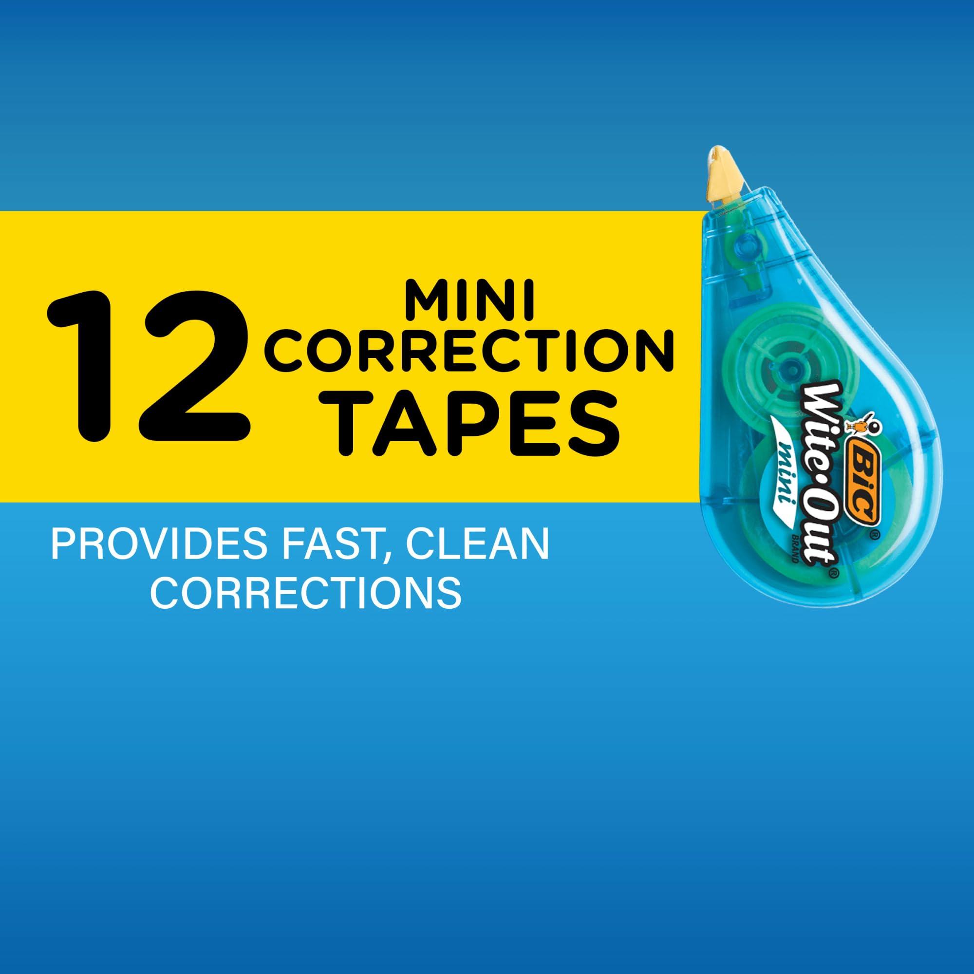 BIC Wite Out Mini-Korrekturband, Weiß, 12 Stück