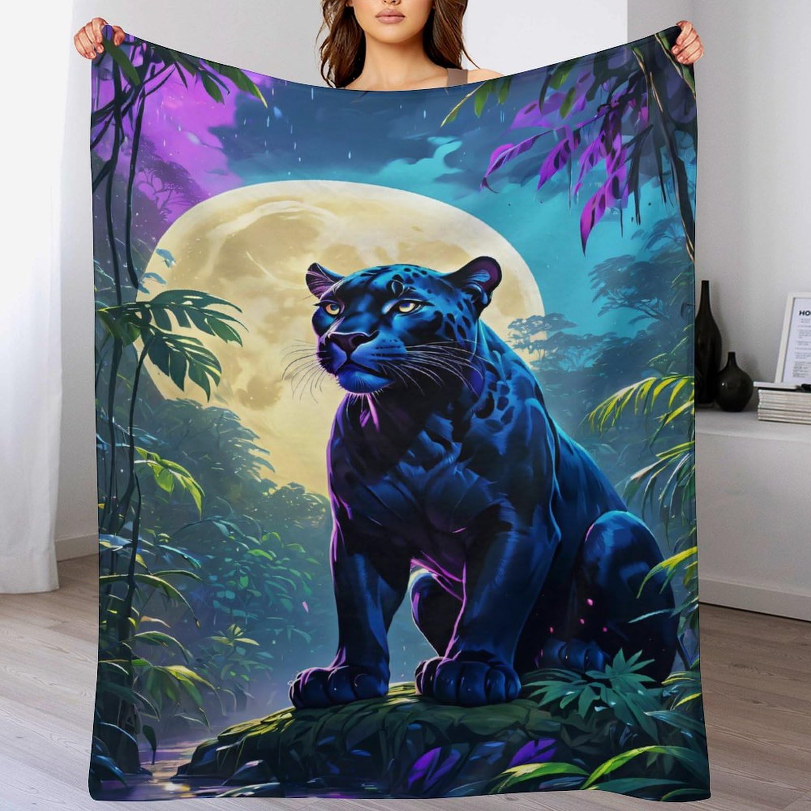 Couverture légère en polaire flannel isolante à motif léopard 3D 180x200