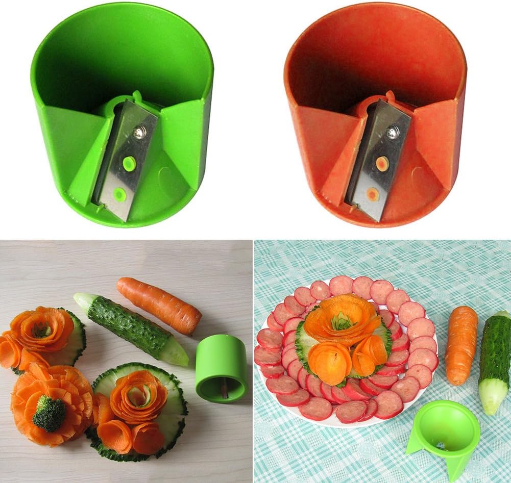 Vegetable Slicing Machine,Vegetable Fruit Curl Slicer Kitchen Tool Food Carving Knife Food Fruit Cutter Random Color