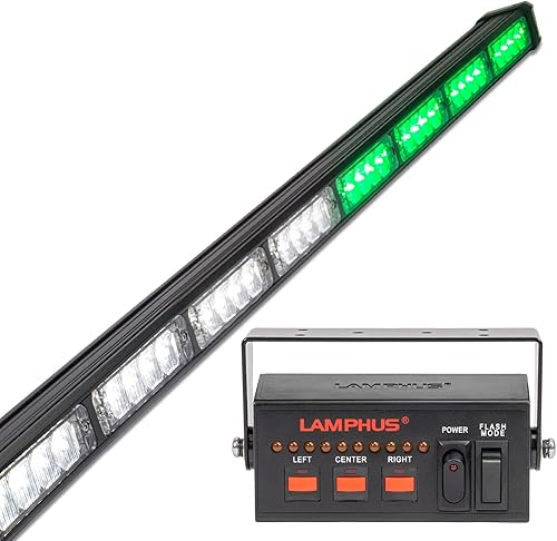 Miniatura 26 de LAMPHUS SolarBlast SBLS104 barra de luces LED de alerta de emergencia e indicación de tránsito, 47 pulgadas, 40 W - ÁMBAR AZUL, Rojo Rojo