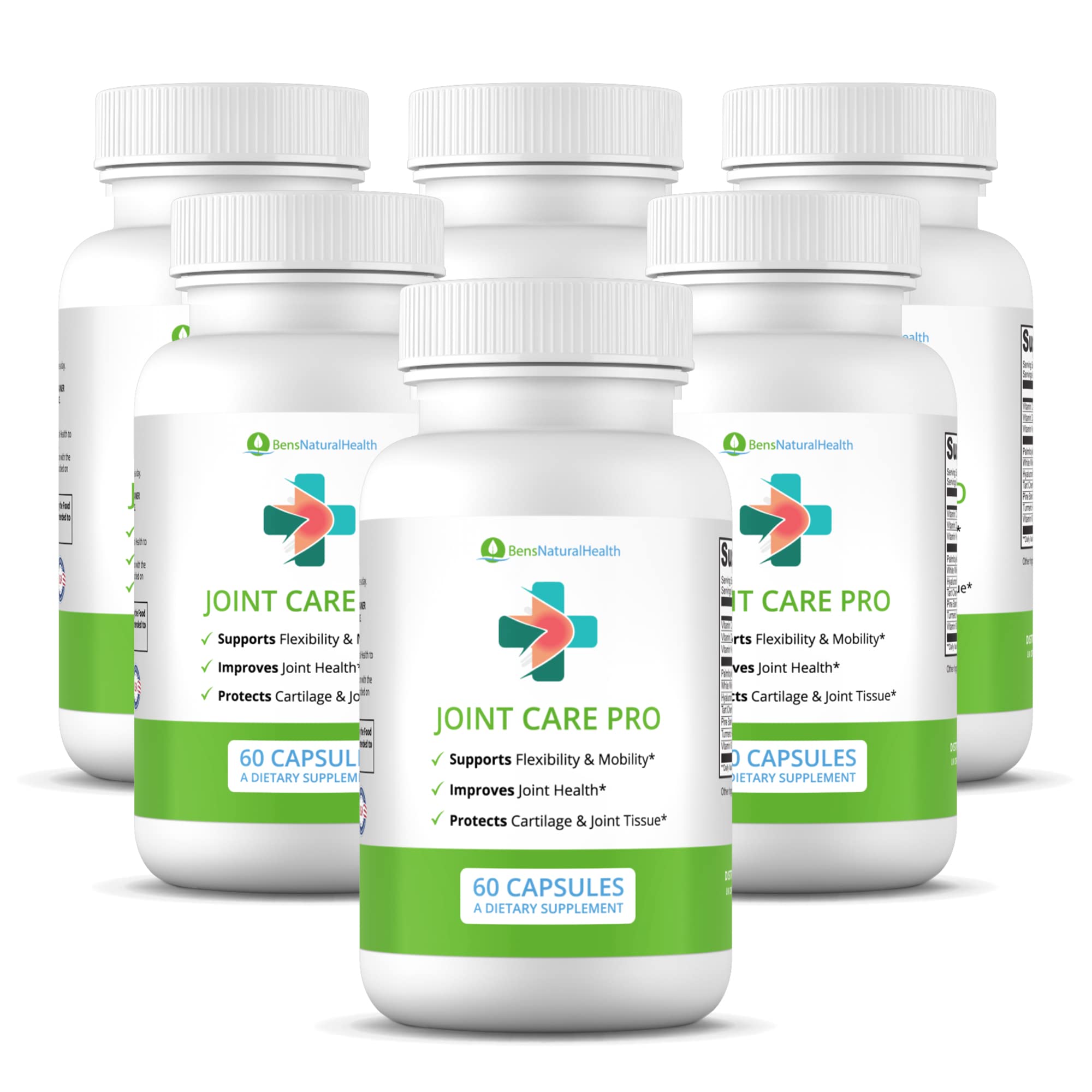 Bens Natural Health Joint Care Pro Joint Health Supplement with Turmeric Hyaluronic Acid Vitamin C D K Pea