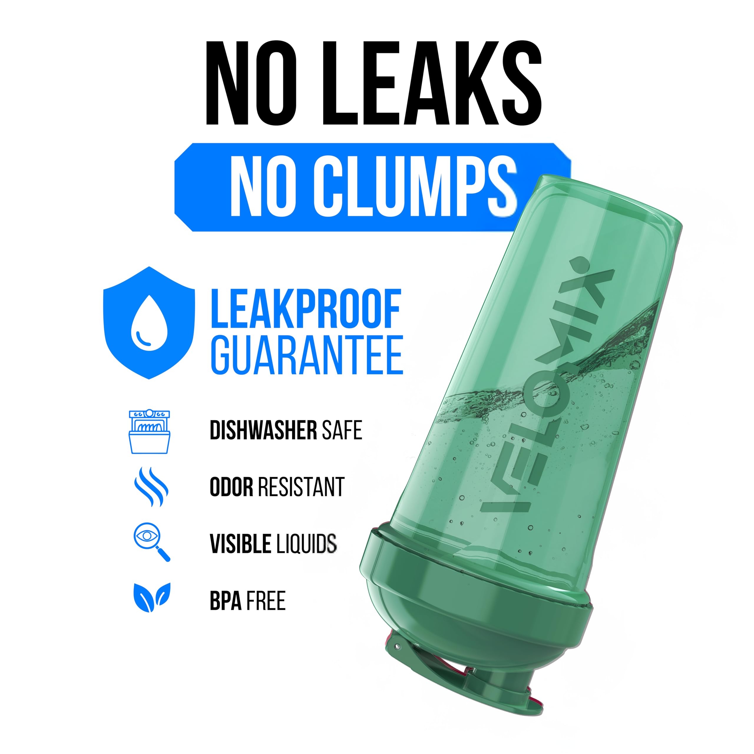VELOMIX Hawai Shadows, Protein-Shaker-Flasche für Mischungen, 6 Draht-Bälle, auslaufsichere Becher für Nahrungsergänzungsmittel, BPA-frei, für Fitnessstudio und Fitness, 6 Stück