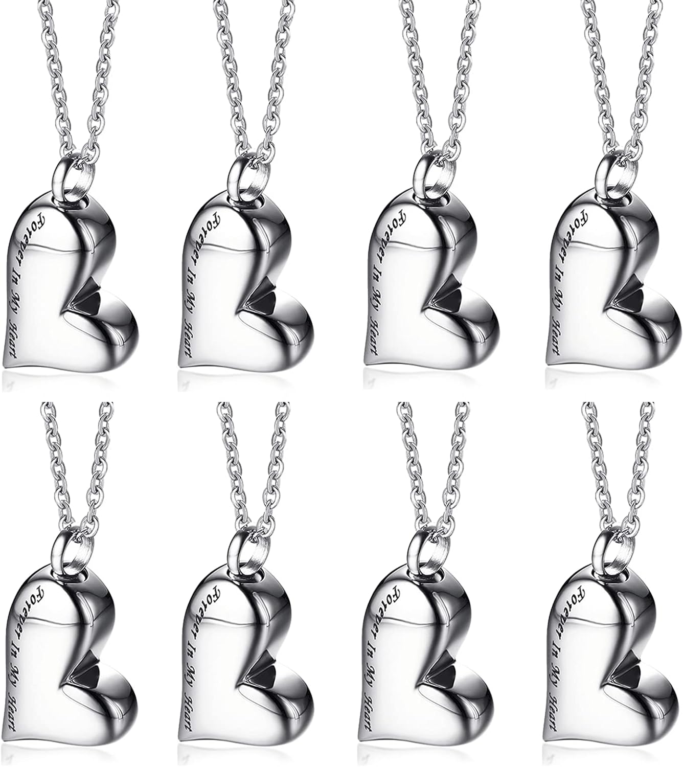 VNOX Heart Urn Necklace for Ashes - Memorial Cremation Jewelry for Ashes,Forever in My Heart Urn Locket for Ashes Stainless Steel Urns Pendant Keepsake Jewelry