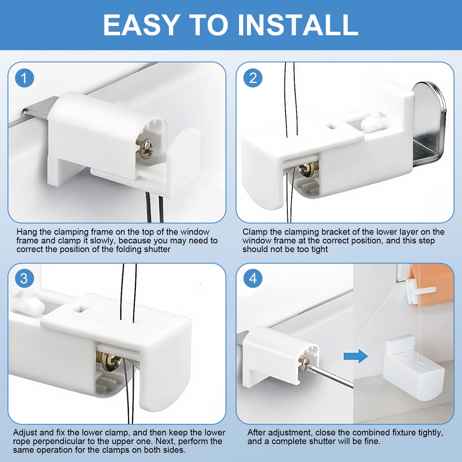 Zimoer Pack of 12 Pleated Blind Clamp Support Brackets - Image 4