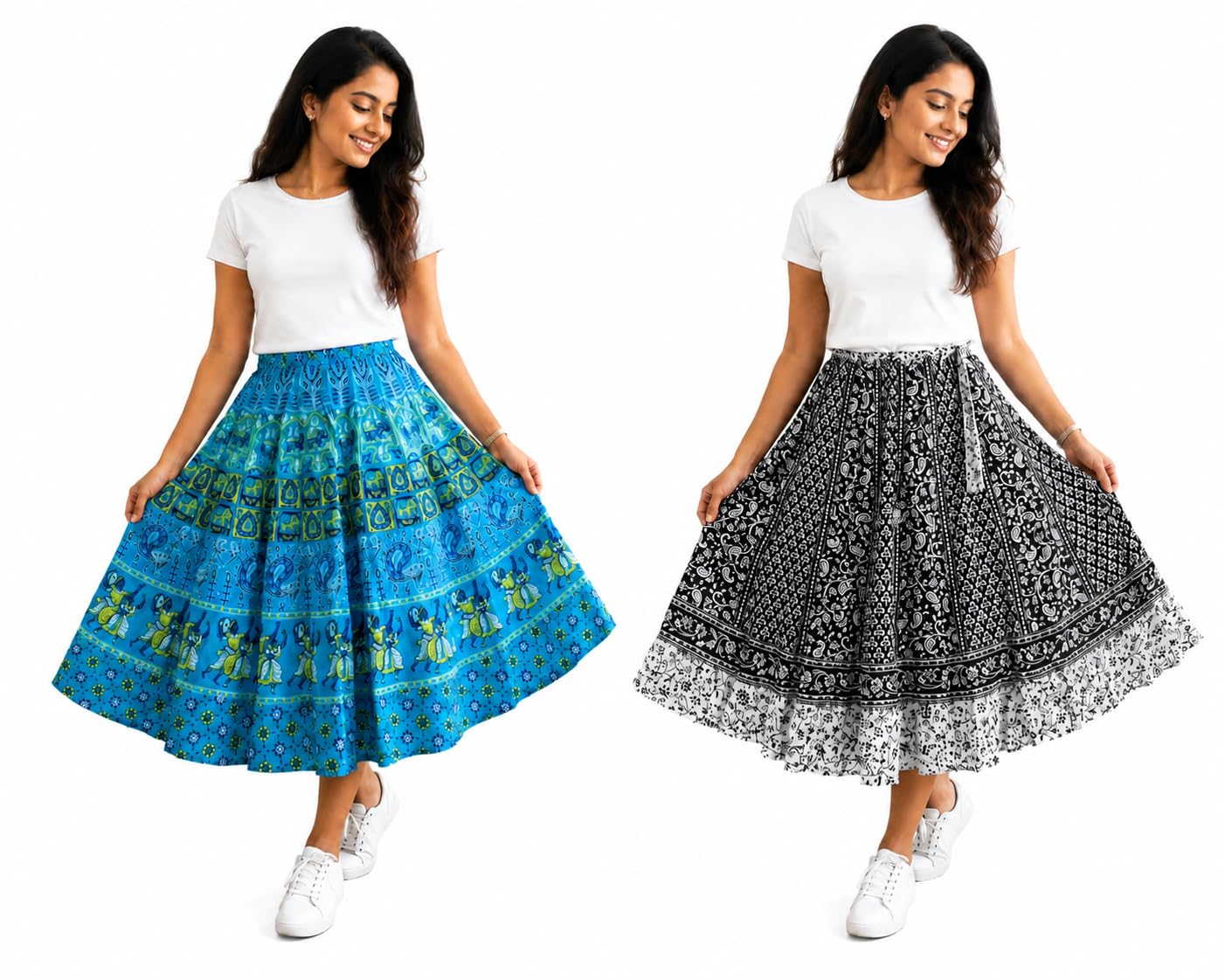 Aamis Retail Cotton wrap Around Skirt Women's Best Summer Wear Combo Pack of 2 Multicolor-picture-23