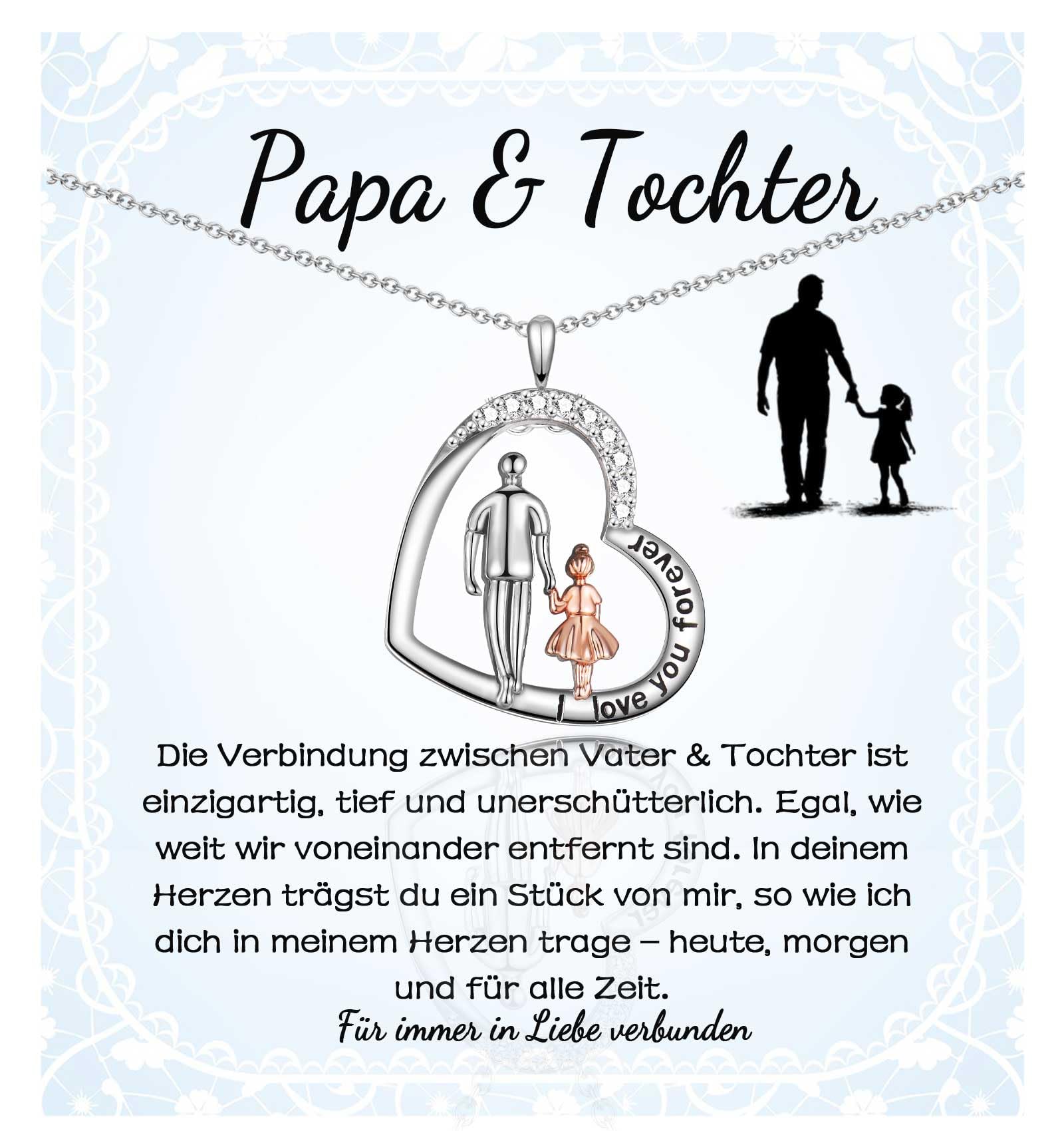 FAOMZQ Regalo per padre figlia, regalo per figlia di papà, papà e figlia con incisione, collana per compleanno, laurea, Natale, comunione, anniversario di matrimonio