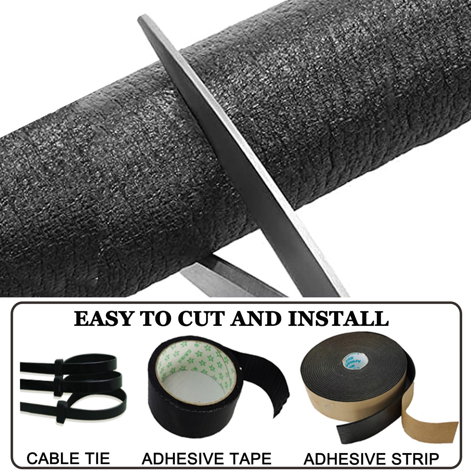 tubo isolante in schiuma, Manicotto isolante for tubi in schiuma da 1, 8 m Nero(10mm(3/8in))