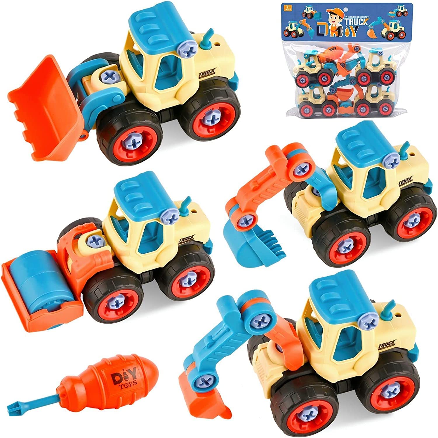 ARIZON Take Apart Toys 4 Pack – DIY Construction Engineering Car Toys | Kids STEM Sand Toys for Toddlers Age 3-5 | Building Sandbox Truck Set | Birthday Gifts for Boys 2-6 Years | Multicolor (B0DGVH36F9) Amazon Price History, Amazon Price Tracker