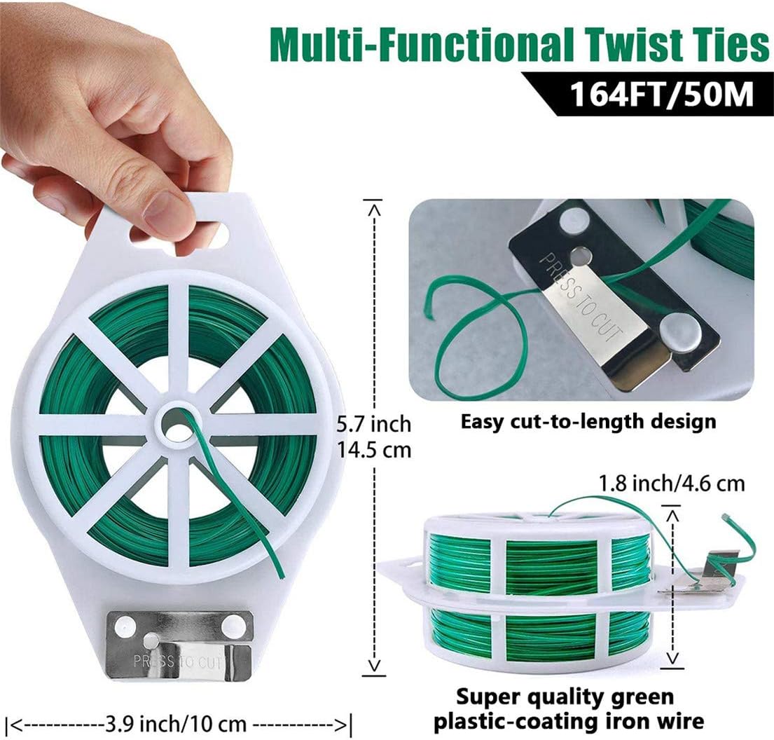 SOONPAM Garden Wire Plant Tying Wire Garden Twist Ties Rolls Spool