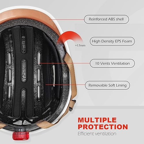 Miniatura 8 de Bike Helmet Adult Skateboard Helmet Women Men - Adjustable Retro Cycling Helmet with Magnetic Buckle Lightweight Bicycle Helmet for Commuter Urban