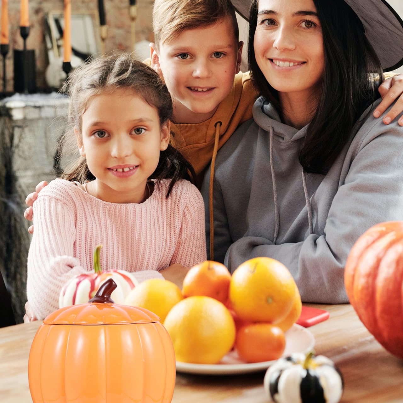 Vaso zuppa a forma di zucca, ciotola di zucca in ceramica, tazza di zucca in ceramica, vaso zuppa a tema Halloween con coperchio, ciotola forno per forno forno con coperchio 1800 ml